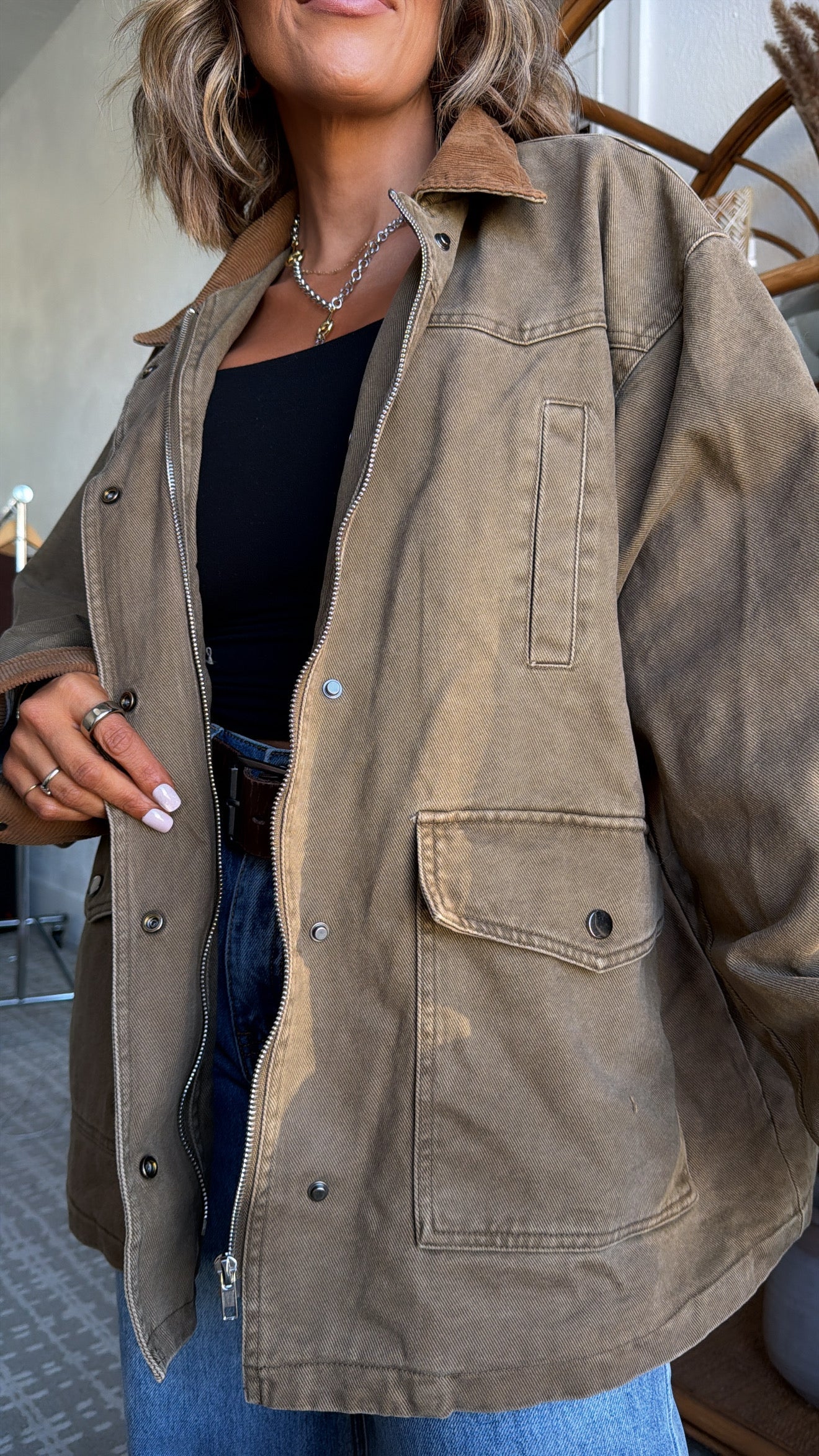 The Everest Jacket, Olive/ Brown