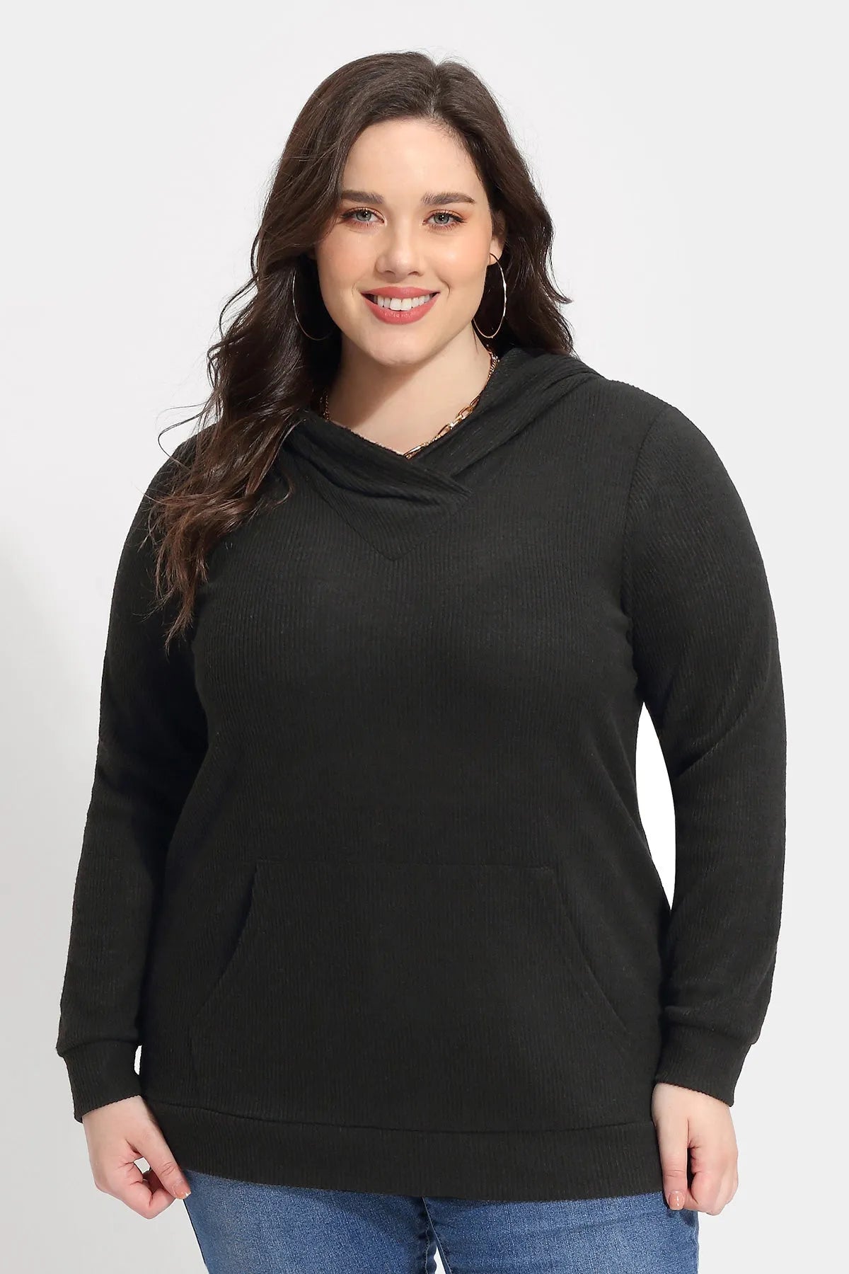 Solid Pockets Supersoft Sweatshirt Hoodie