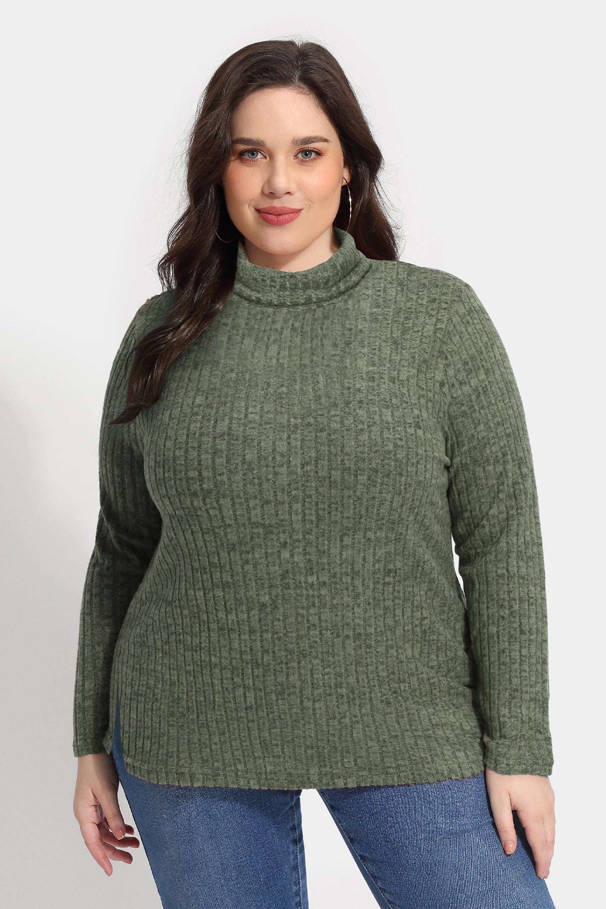 Supersoft Solid Long Sleeve Turtleneck Knit Sweater