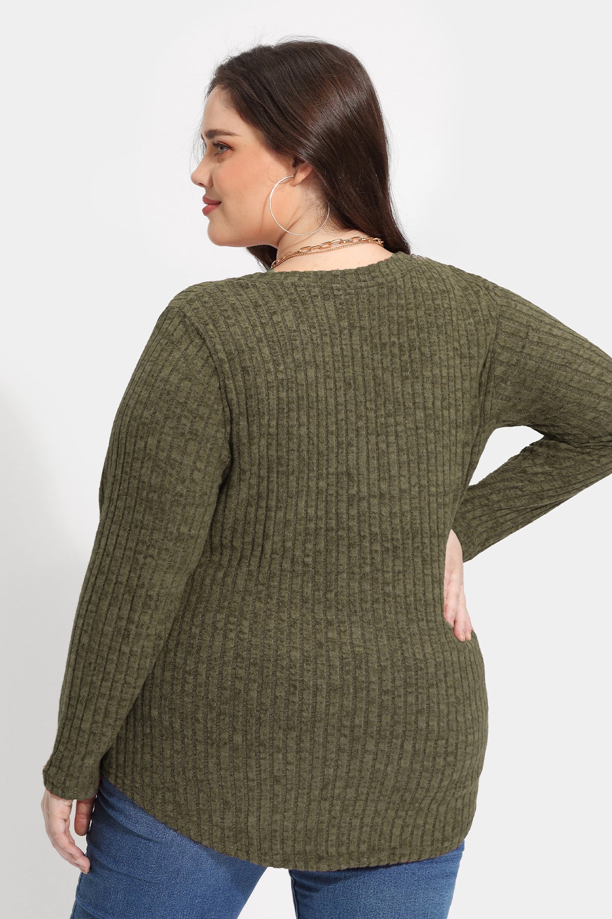 Ritera Texture Crewneck Velvet Basic T-Shirt