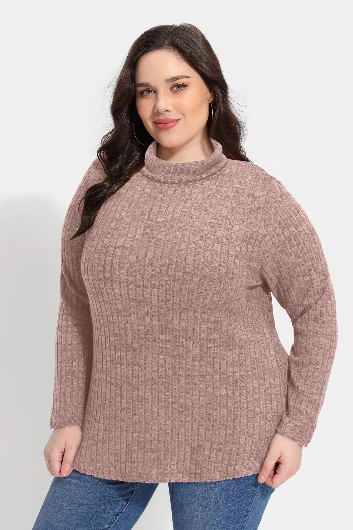 Supersoft Solid Long Sleeve Turtleneck Knit Sweater