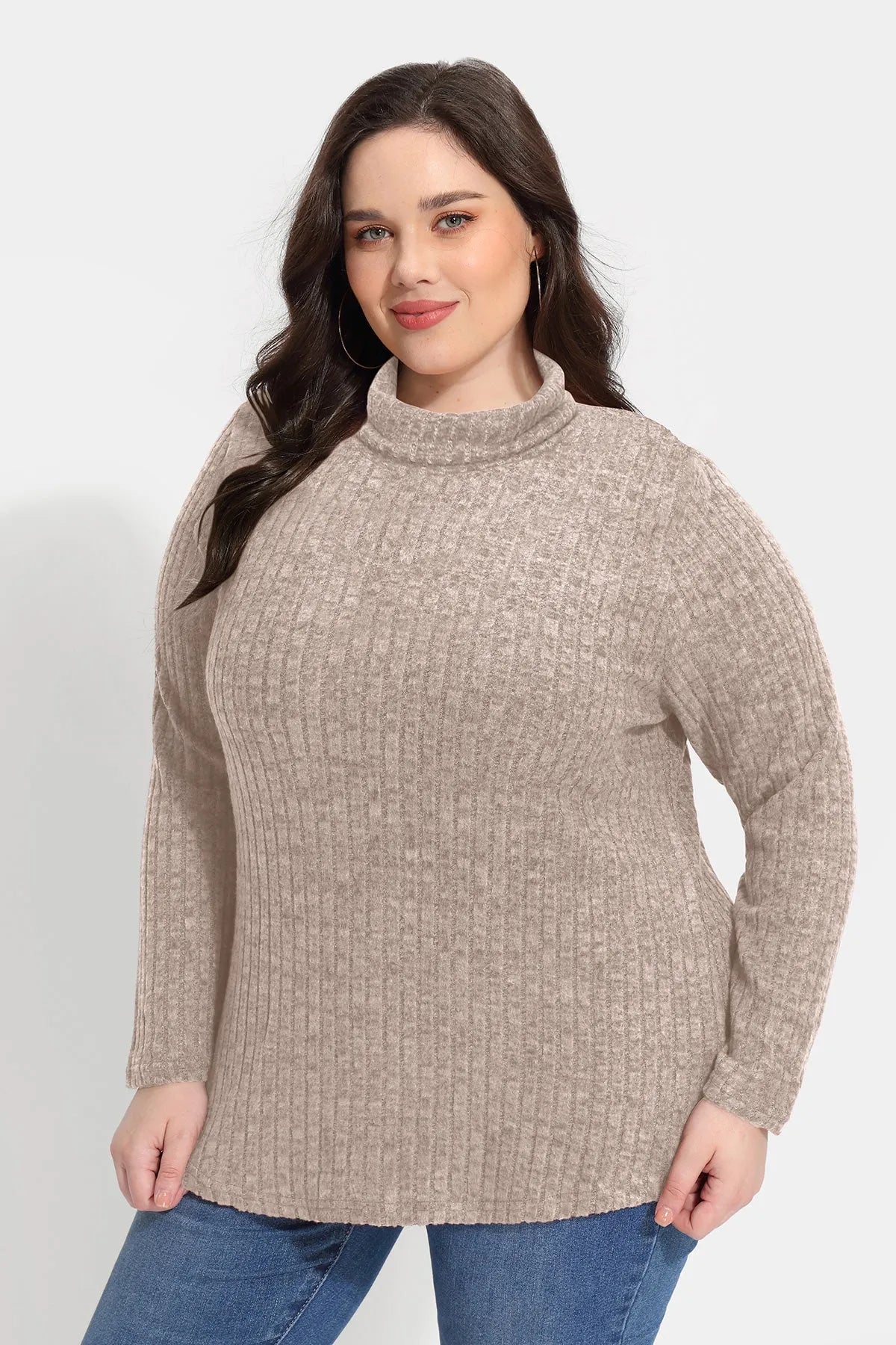Supersoft Solid Long Sleeve Turtleneck Knit Sweater