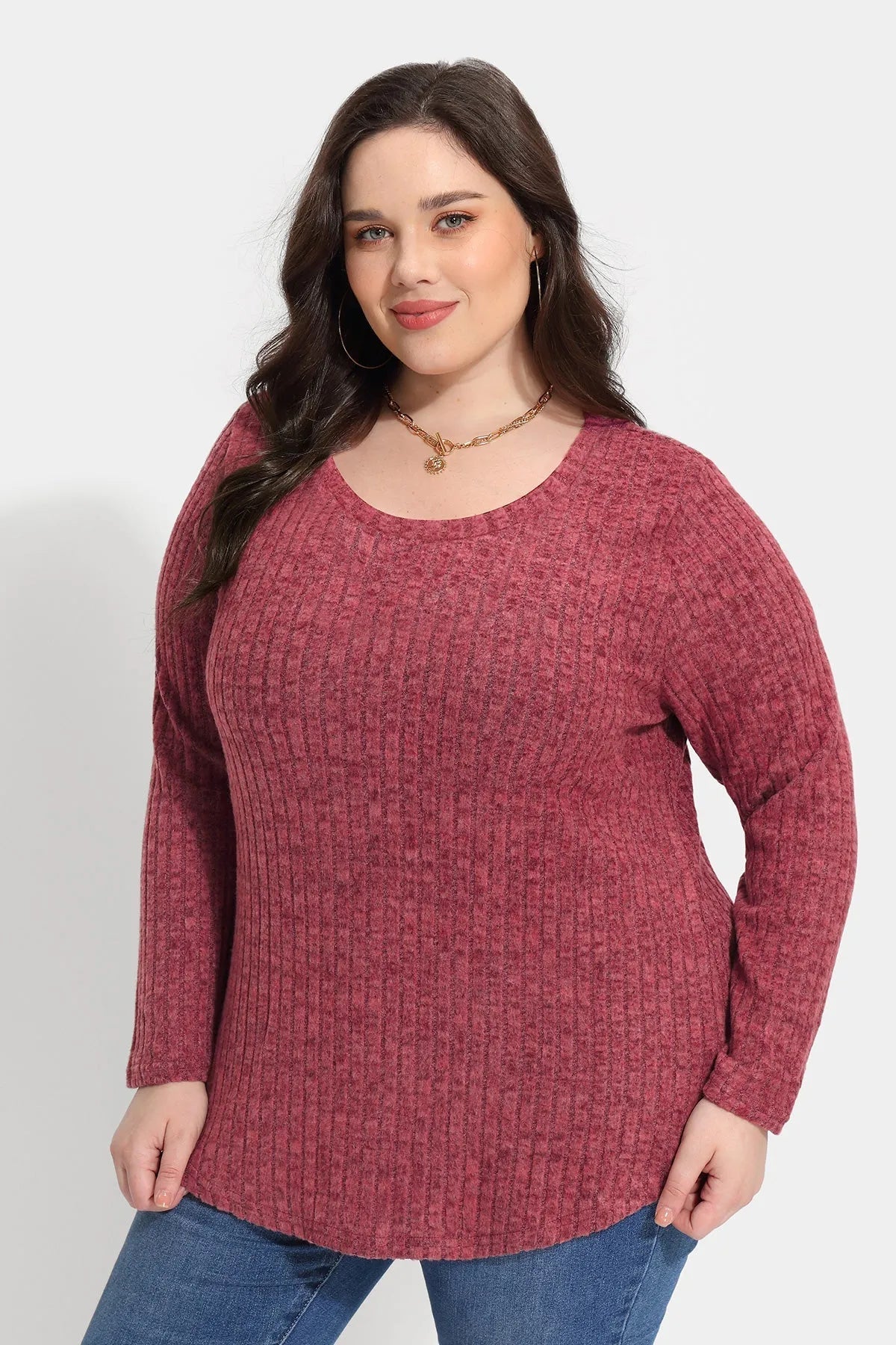 Ritera Texture Crewneck Velvet Basic T-Shirt