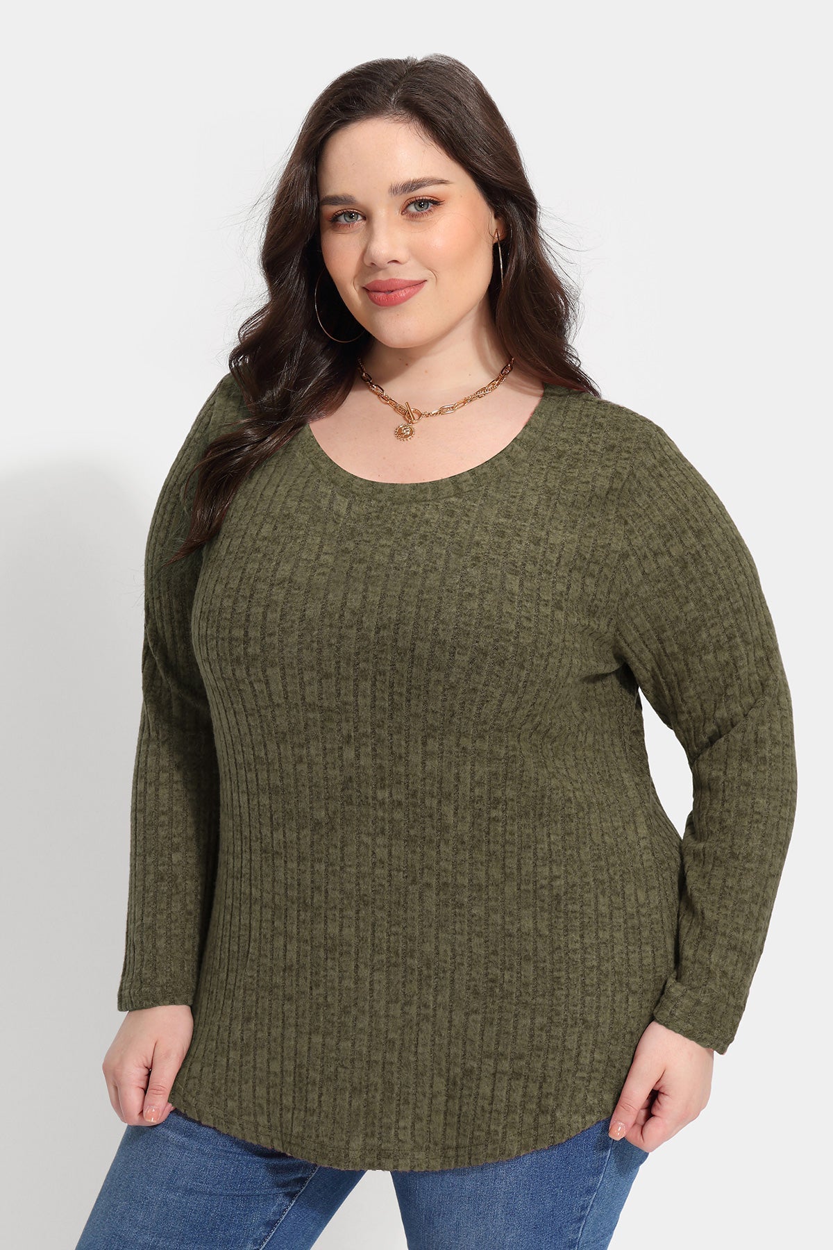 Ritera Texture Crewneck Velvet Basic T-Shirt