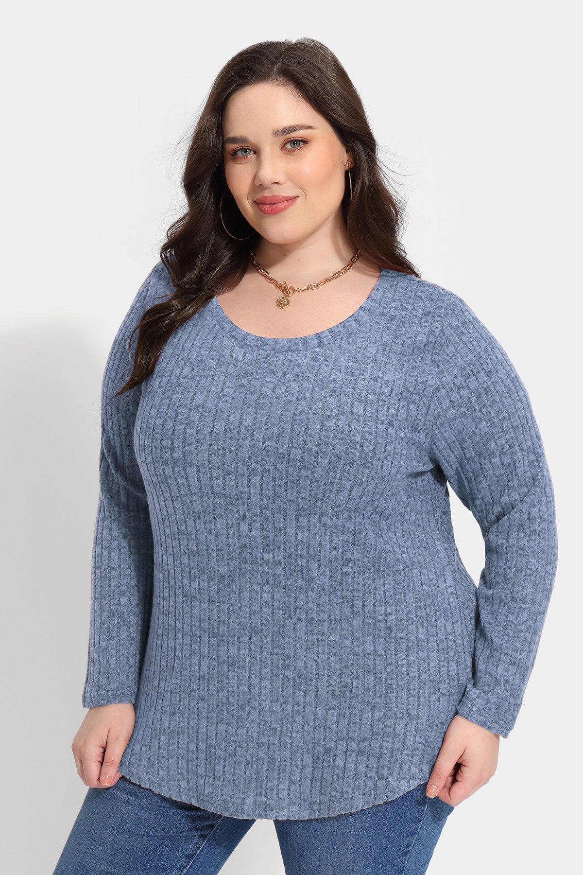 Ritera Texture Crewneck Velvet Basic T-Shirt