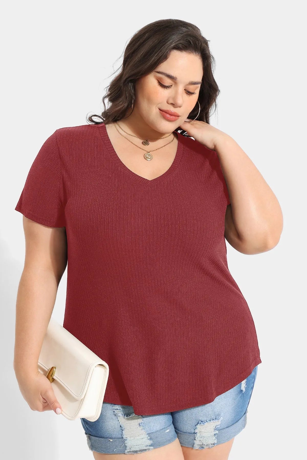 Supersoft V-neck Essential Basic T-Shirt