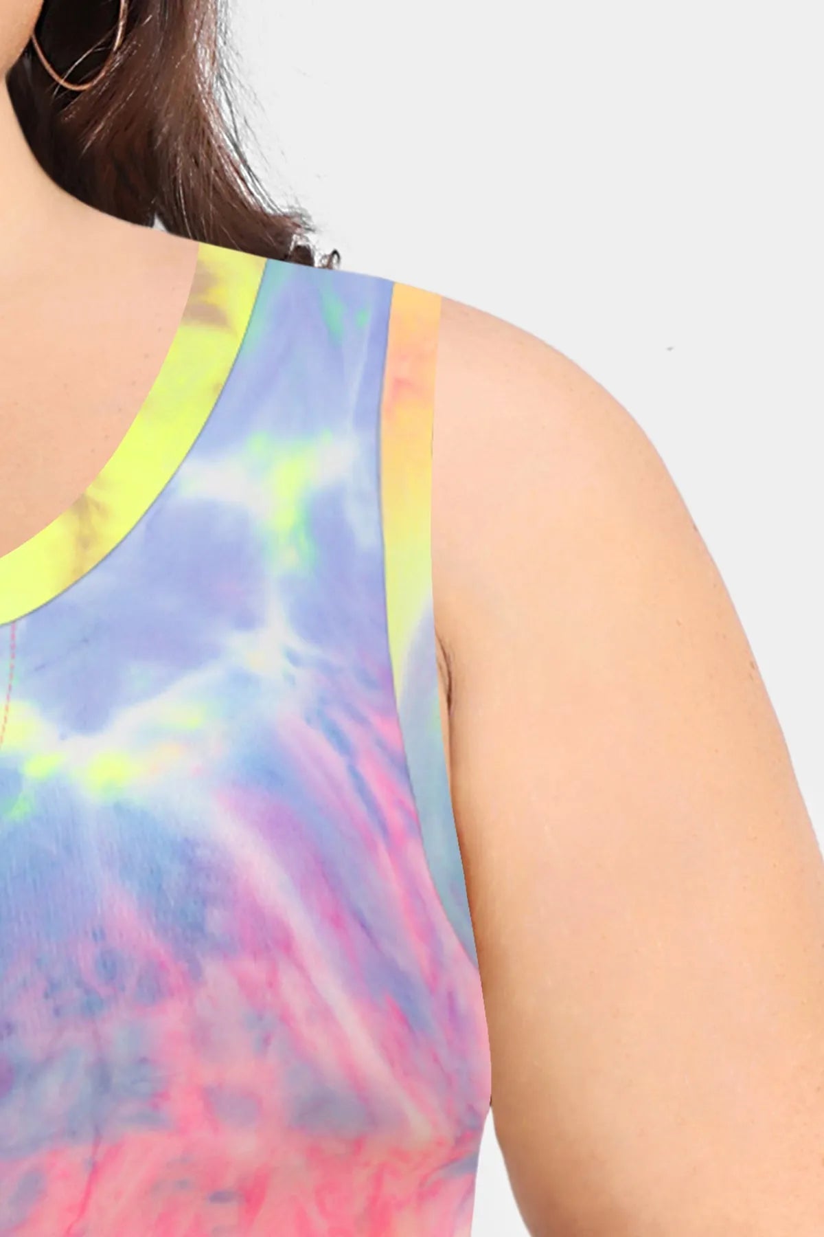 Supersoft Tie Dye Sexy Hollow Out Crewneck Tank Top