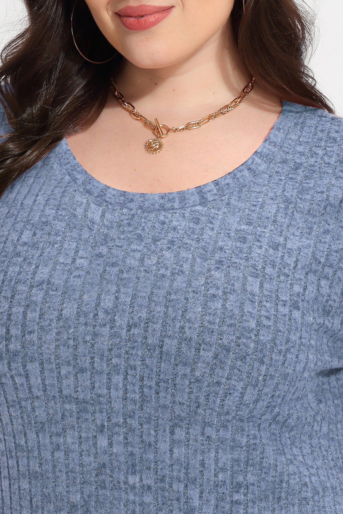 Ritera Texture Crewneck Velvet Basic T-Shirt