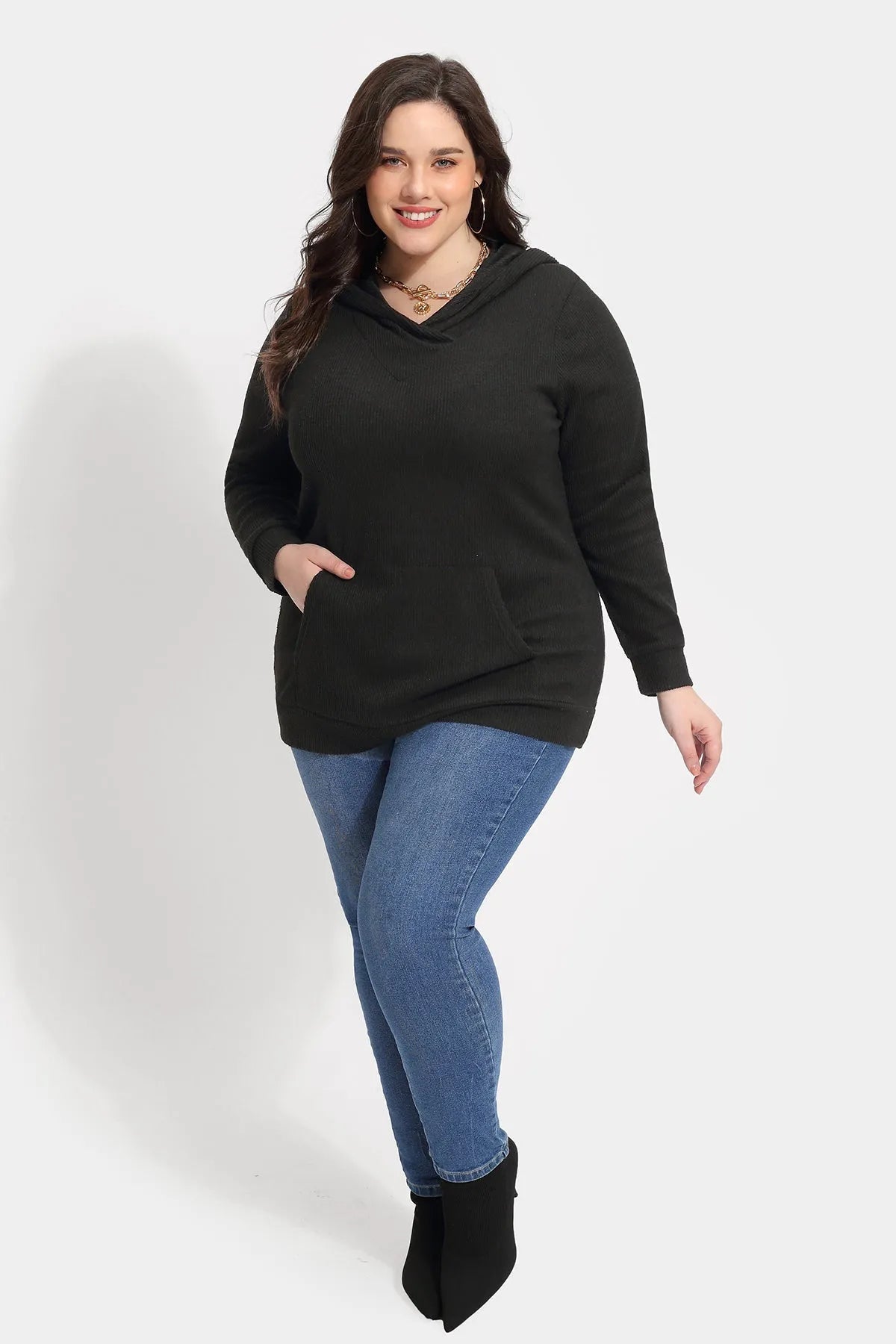 Solid Pockets Supersoft Sweatshirt Hoodie