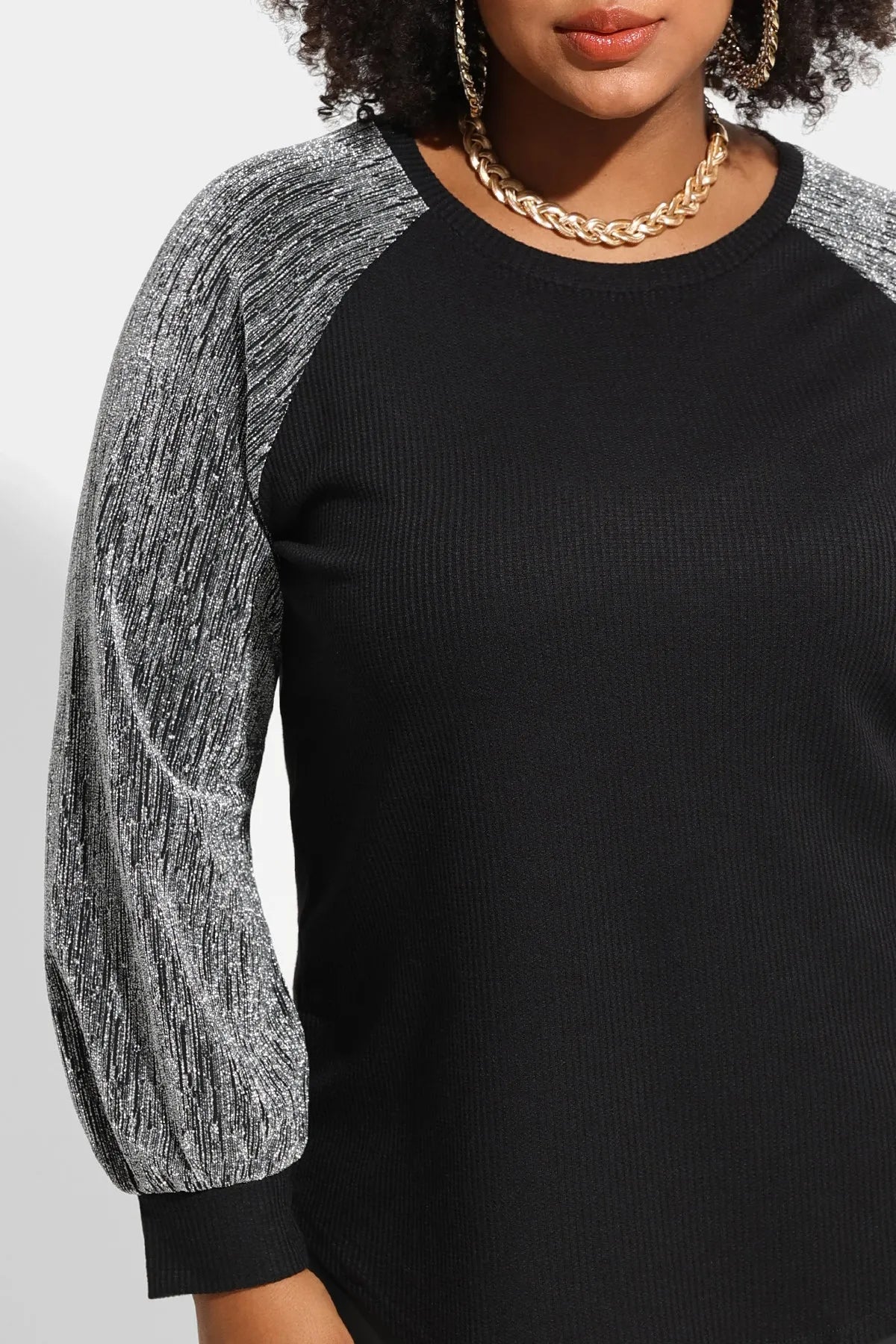 Raglan Sequin Long Sleeve T-Shirt