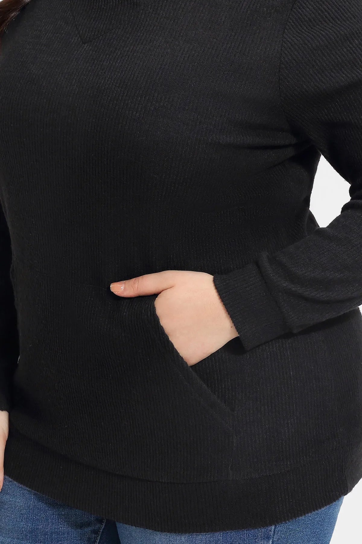 Solid Pockets Supersoft Sweatshirt Hoodie