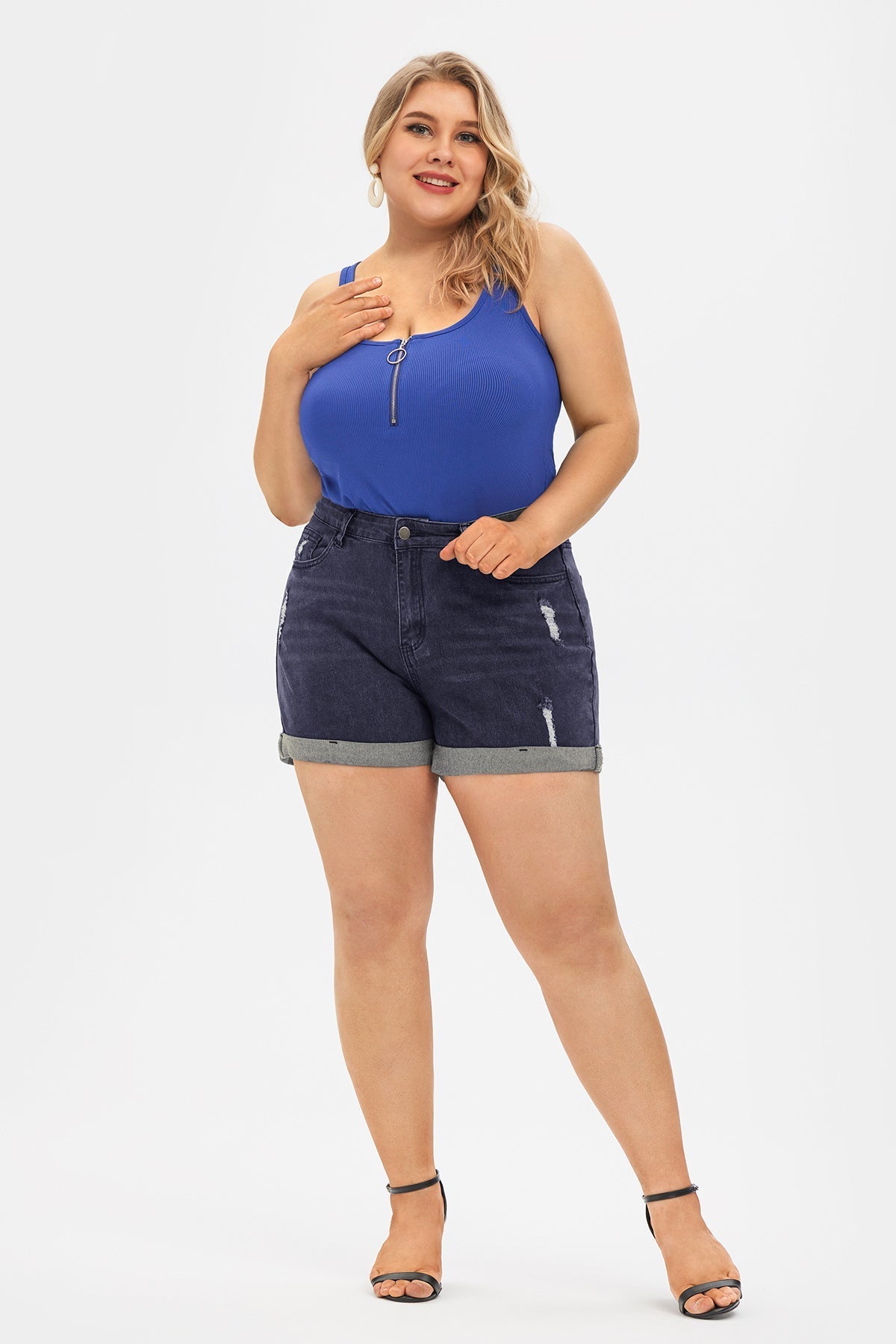 Super Soft Corset Mid Rise Short Jeans