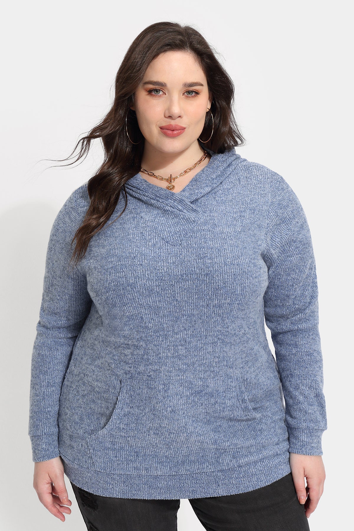 Solid Pockets Supersoft Sweatshirt Hoodie