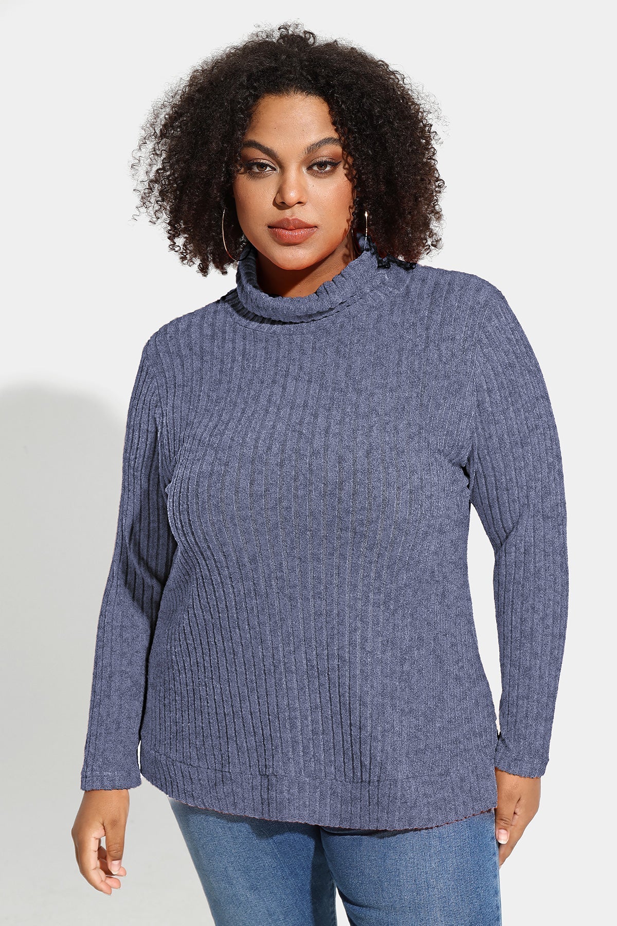Supersoft Solid Long Sleeve Turtleneck Knit Sweater