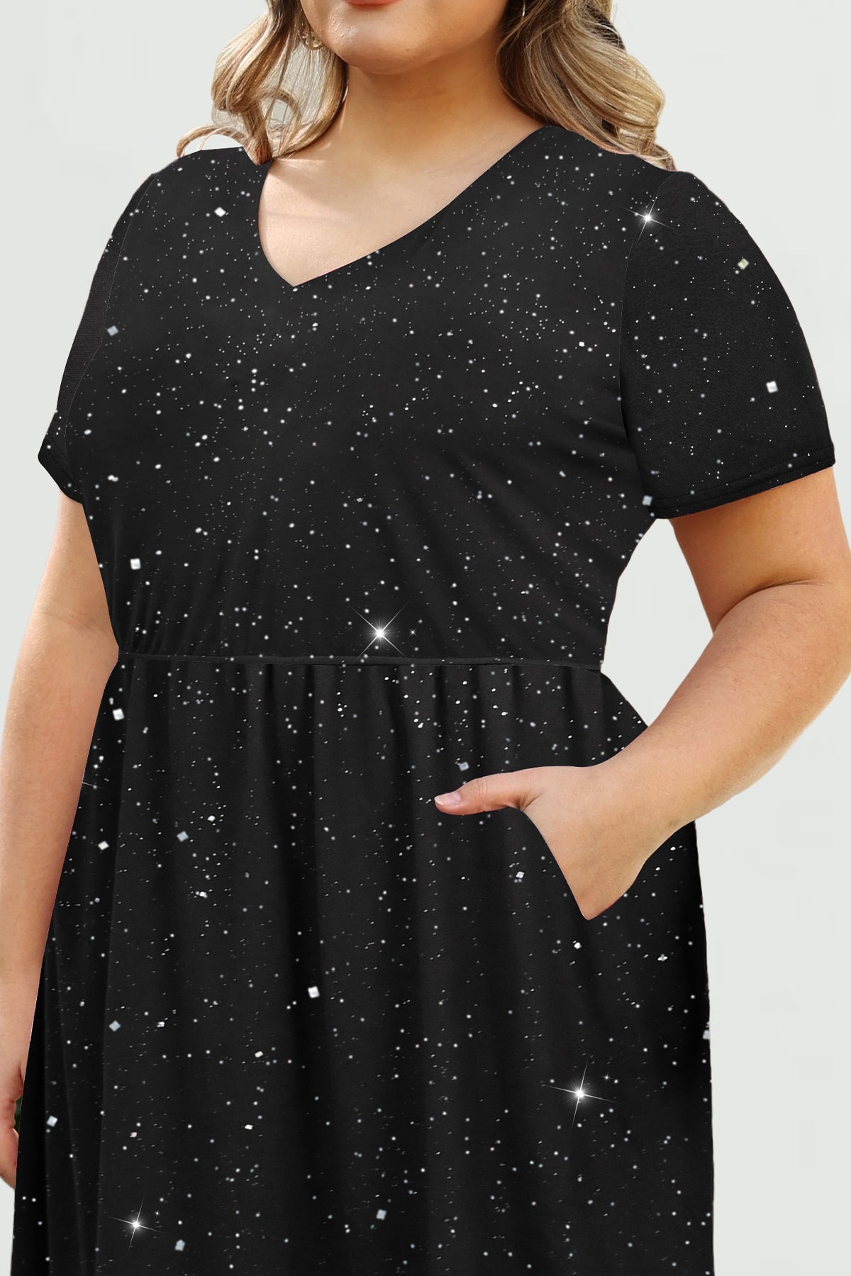 Ritera Pockets Elastic Waist Floral A-line Midi Dress