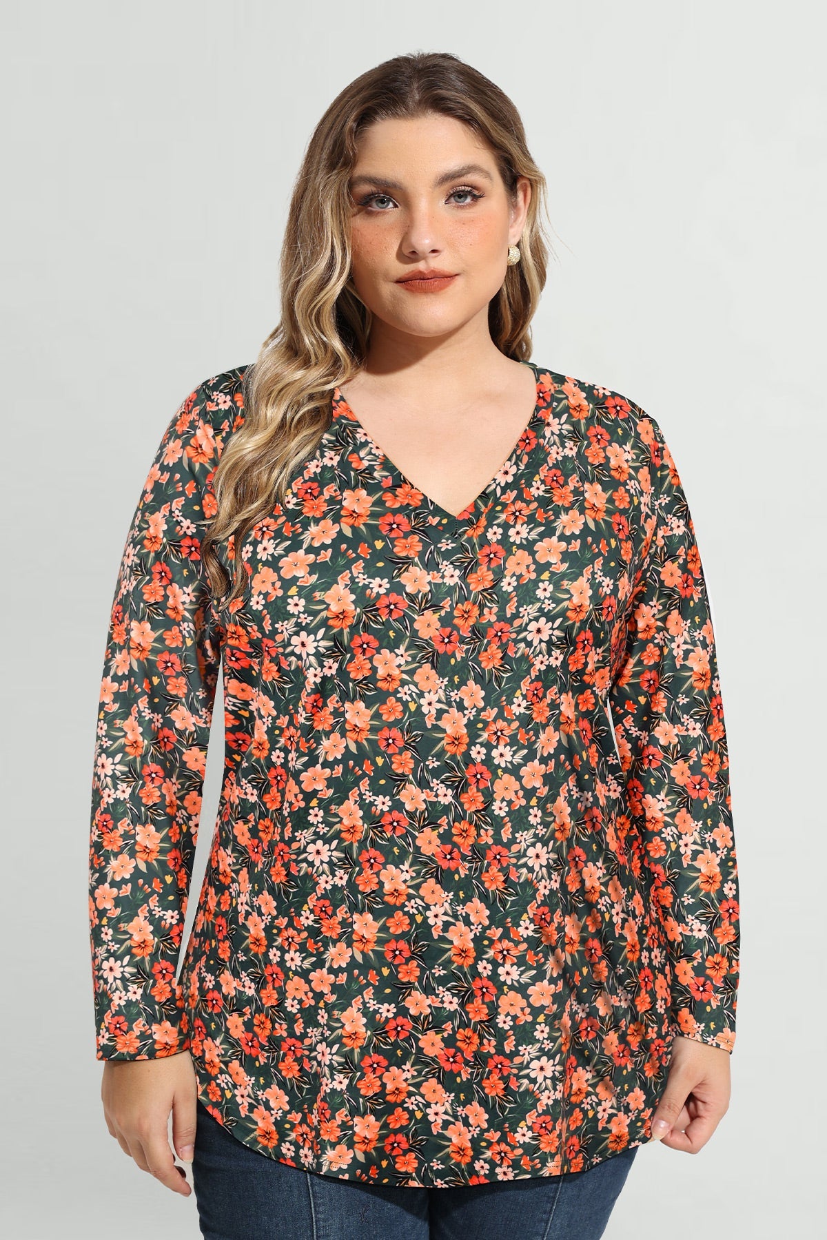 Ritera Floral Print Soft Flowy Long Sleeve T-Shirt