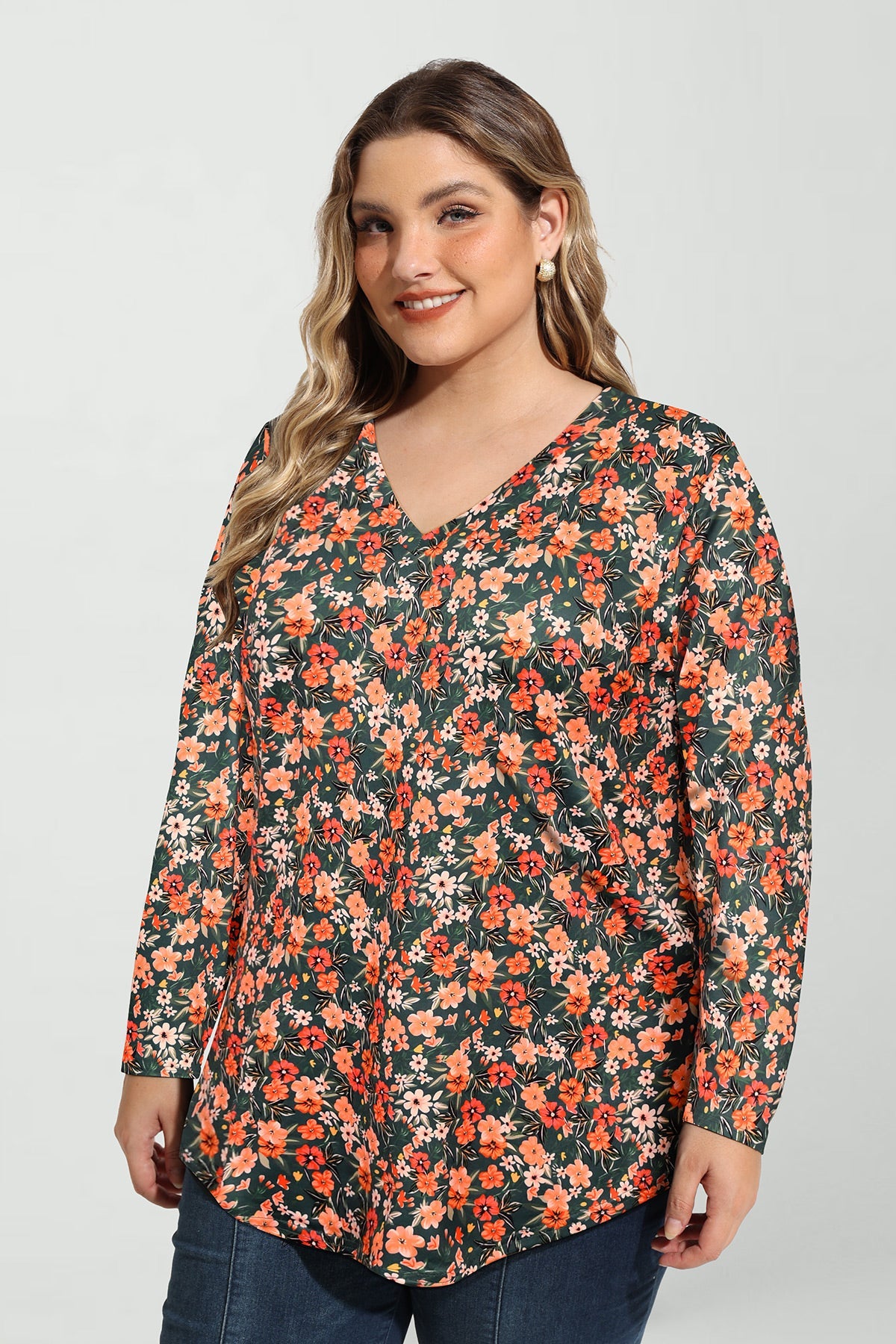 Ritera Floral Print Soft Flowy Long Sleeve T-Shirt