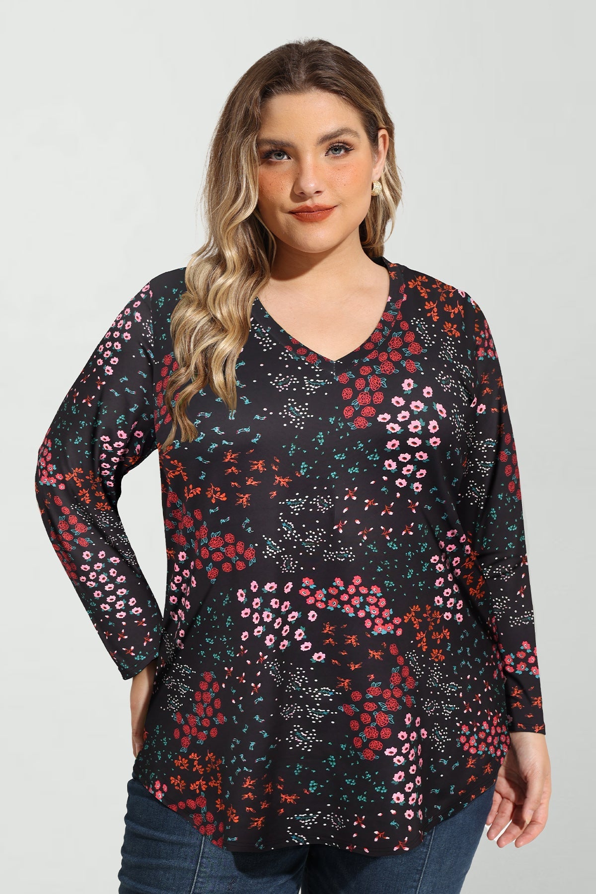 Ritera Floral Print Soft Flowy Long Sleeve T-Shirt