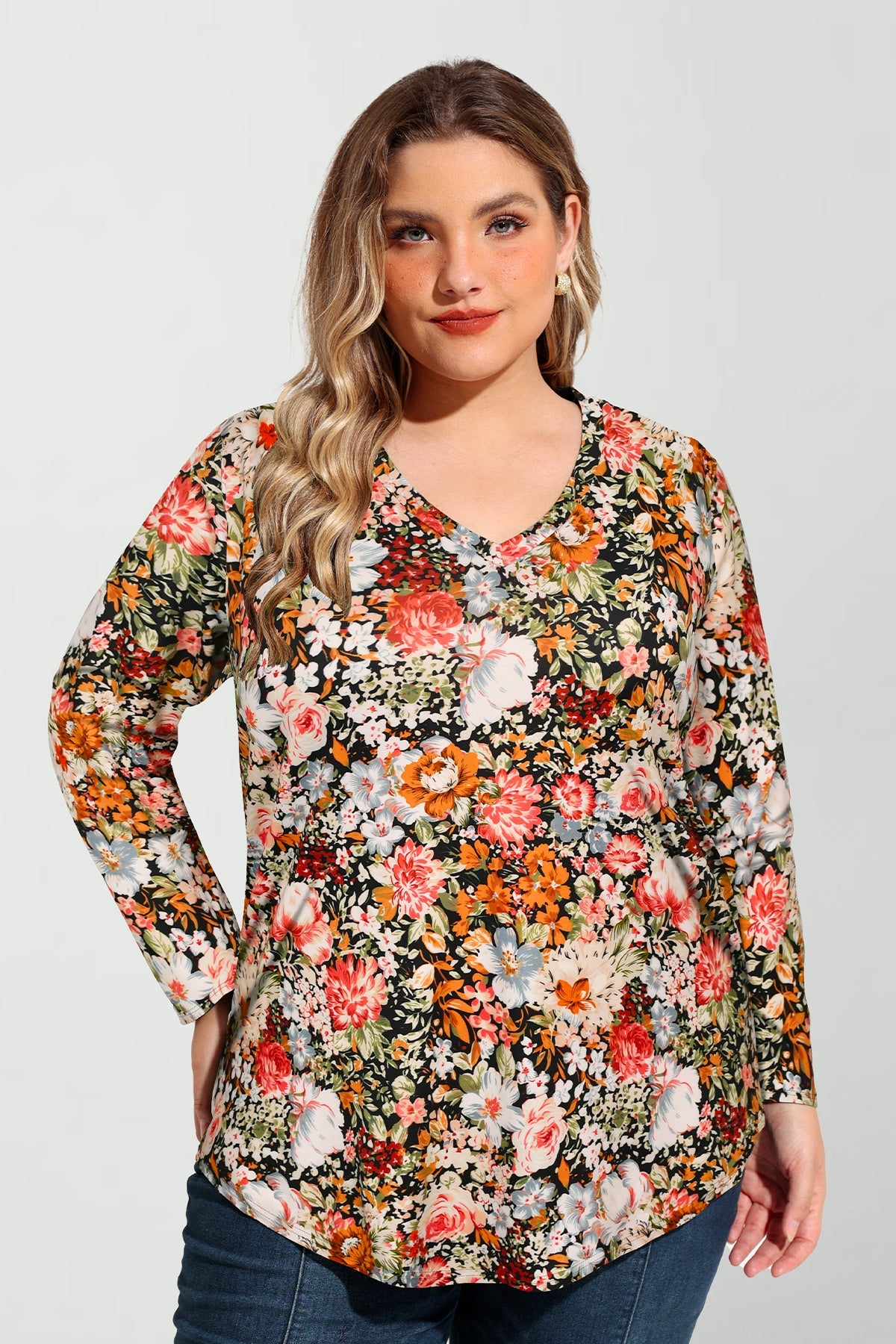 Ritera Floral Print Soft Flowy Long Sleeve T-Shirt
