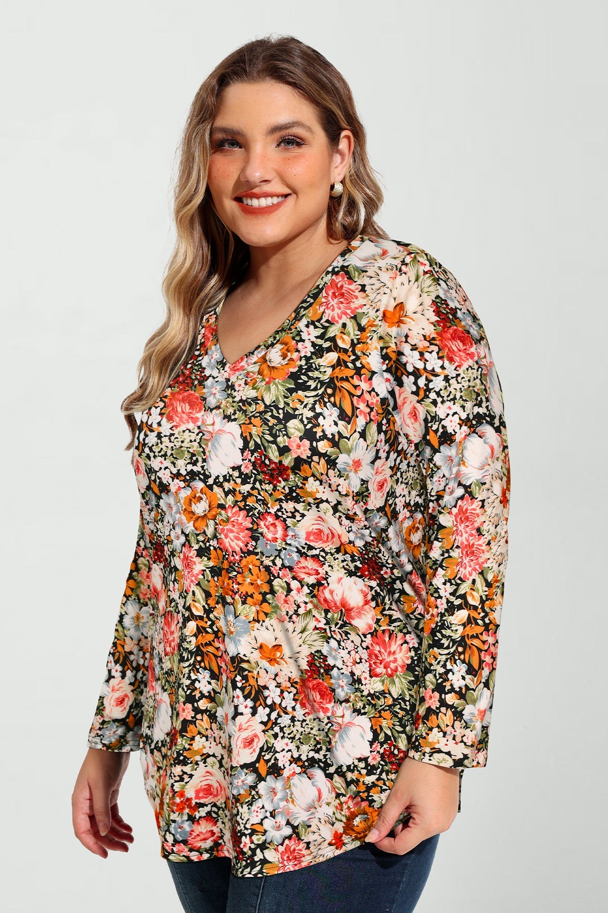 Ritera Floral Print Soft Flowy Long Sleeve T-Shirt