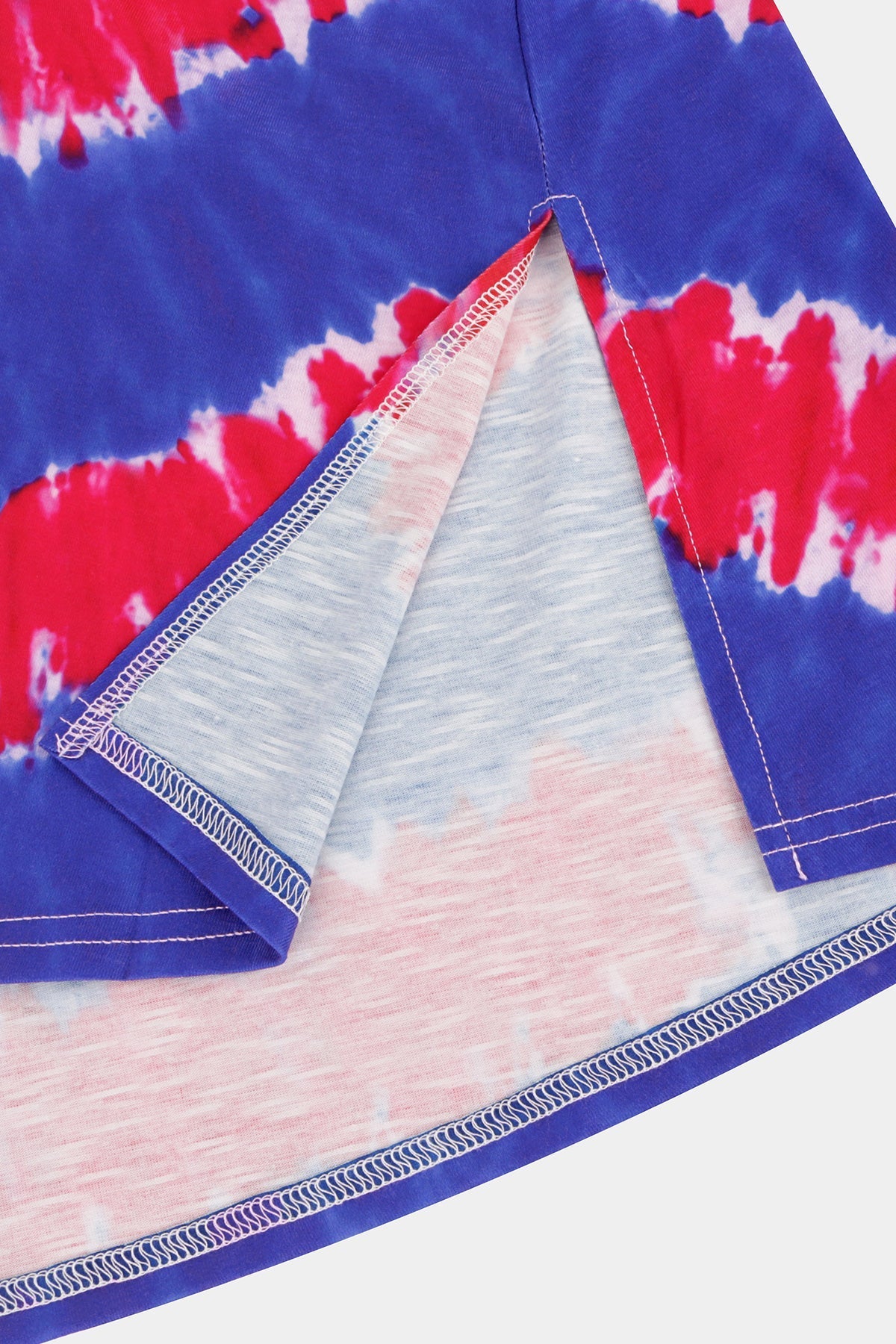 Tie Dye Spiral Split Short Sleeve T-Shirt