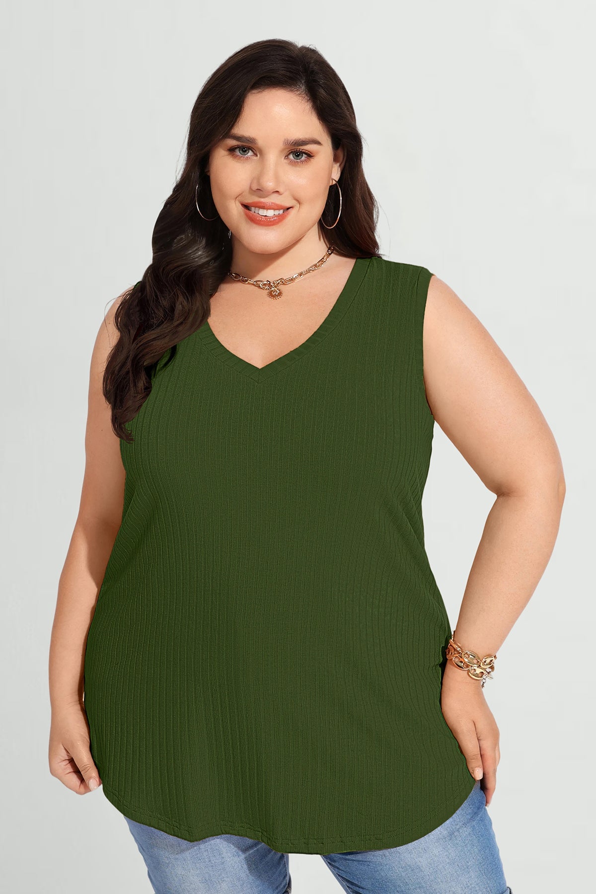 Ritera Solid Essential Basic Fashionable Texture Tank Top