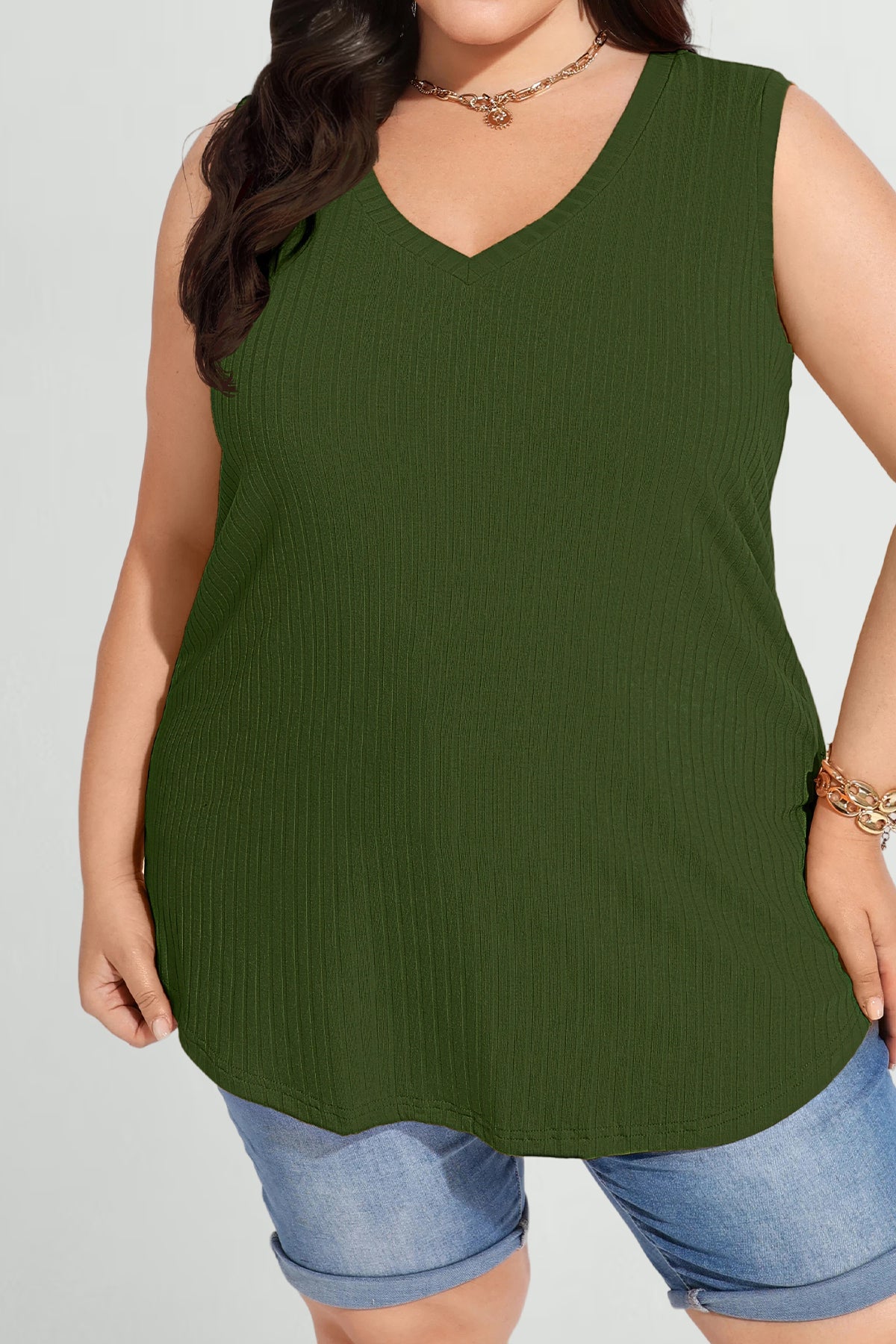 Ritera Solid Essential Basic Fashionable Texture Tank Top