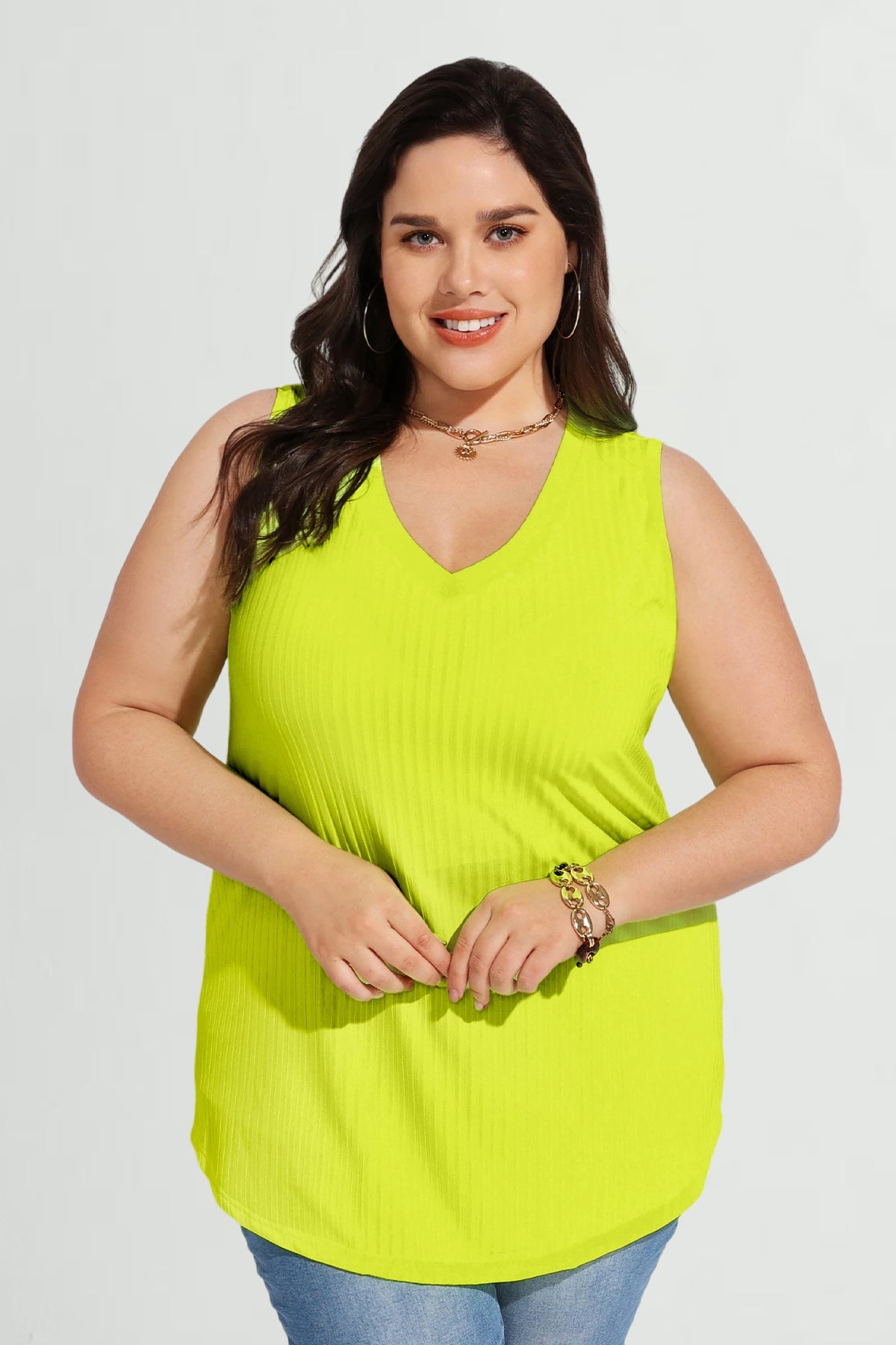 Ritera Solid Essential Basic Fashionable Texture Tank Top