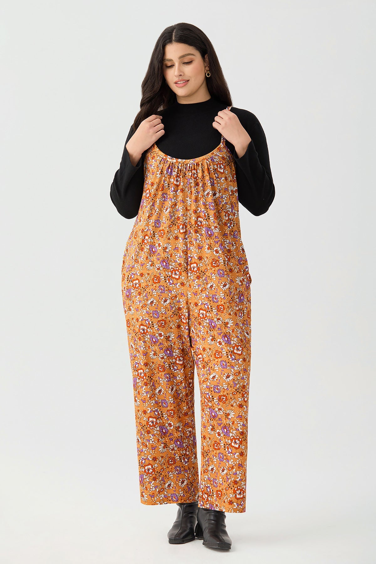 Ritera Pockets Floral Print Boho-Chic Wide-Leg Jumpsuit