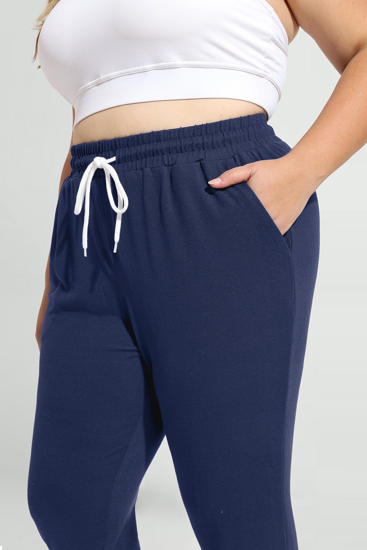 Drawstring Elastic Waist Pockets Sweatpants