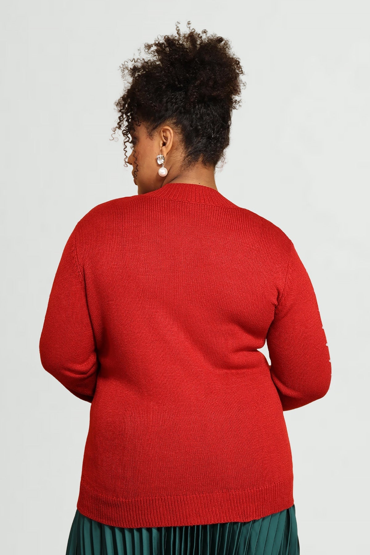 Pearl Embellished Crewneck Long Sleeve Pullover Sweater