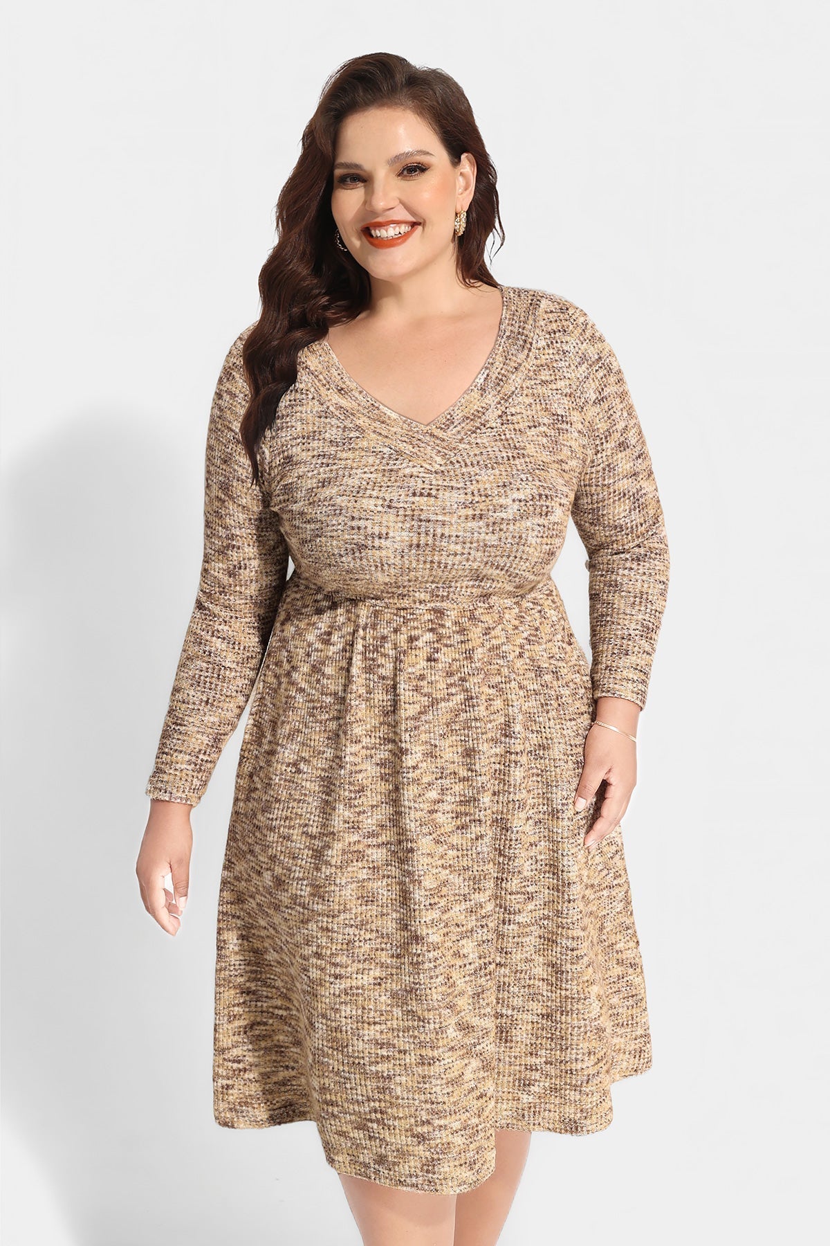 Ritera Pocket Elastic Waist Pleated Midi Dress