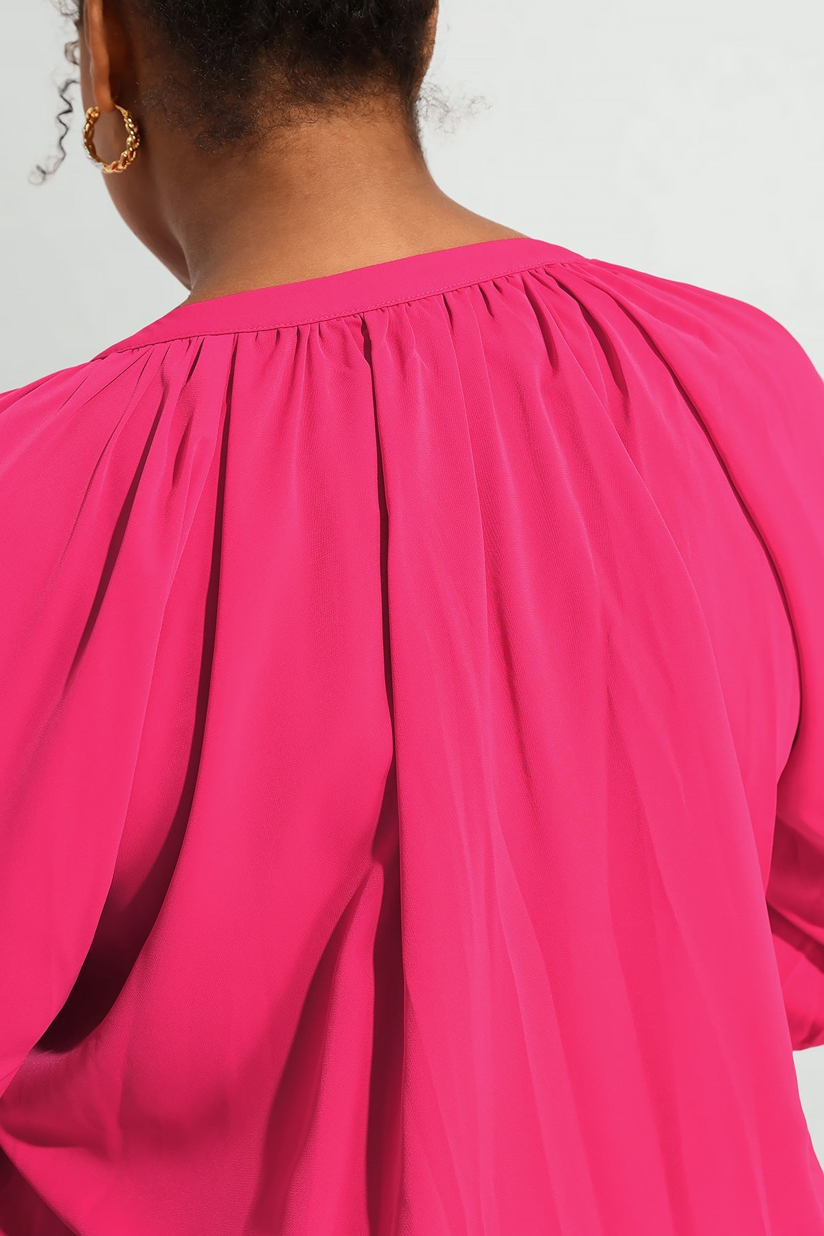 Supersoft Tunic Pleated Lanturn Long Sleeve T-Shirt