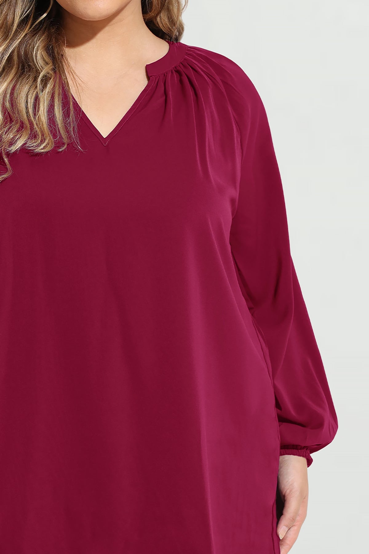 Supersoft Tunic Pleated Lanturn Long Sleeve T-Shirt