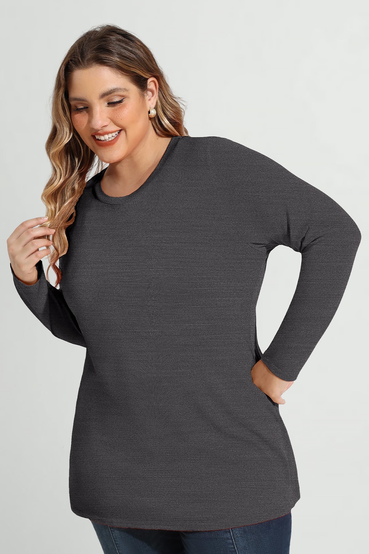 Solid Skinny Basic Long Sleeve Shirt
