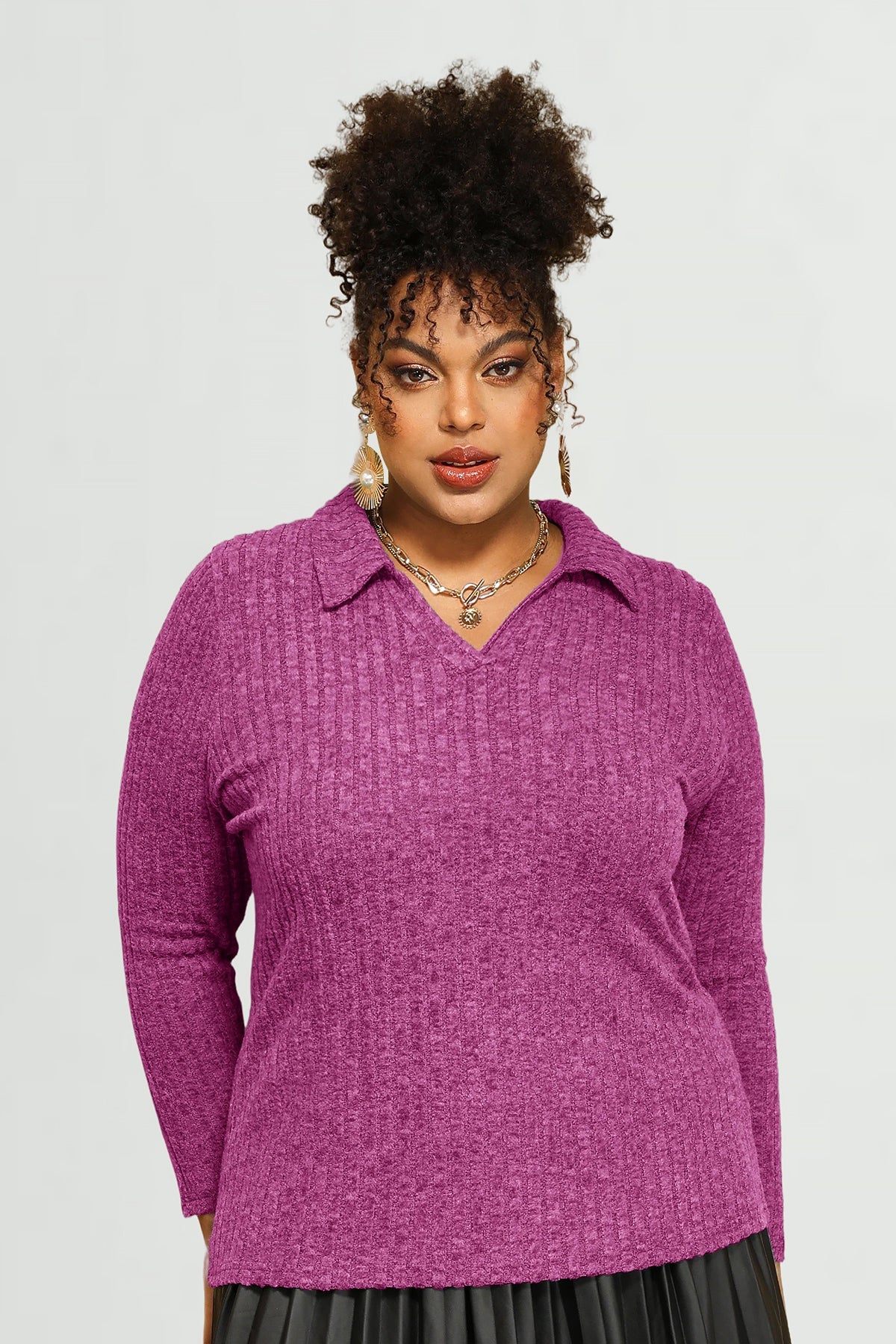 Supersoft Velvet Lapel Collar Basic Shirt