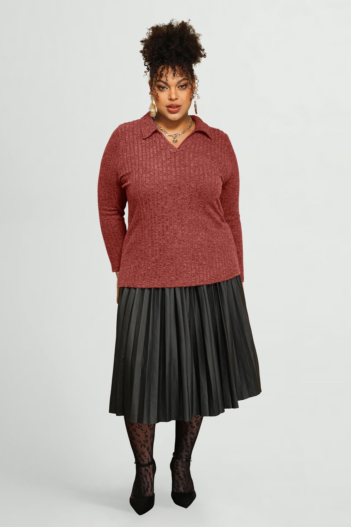 Supersoft Velvet Lapel Collar Basic Shirt