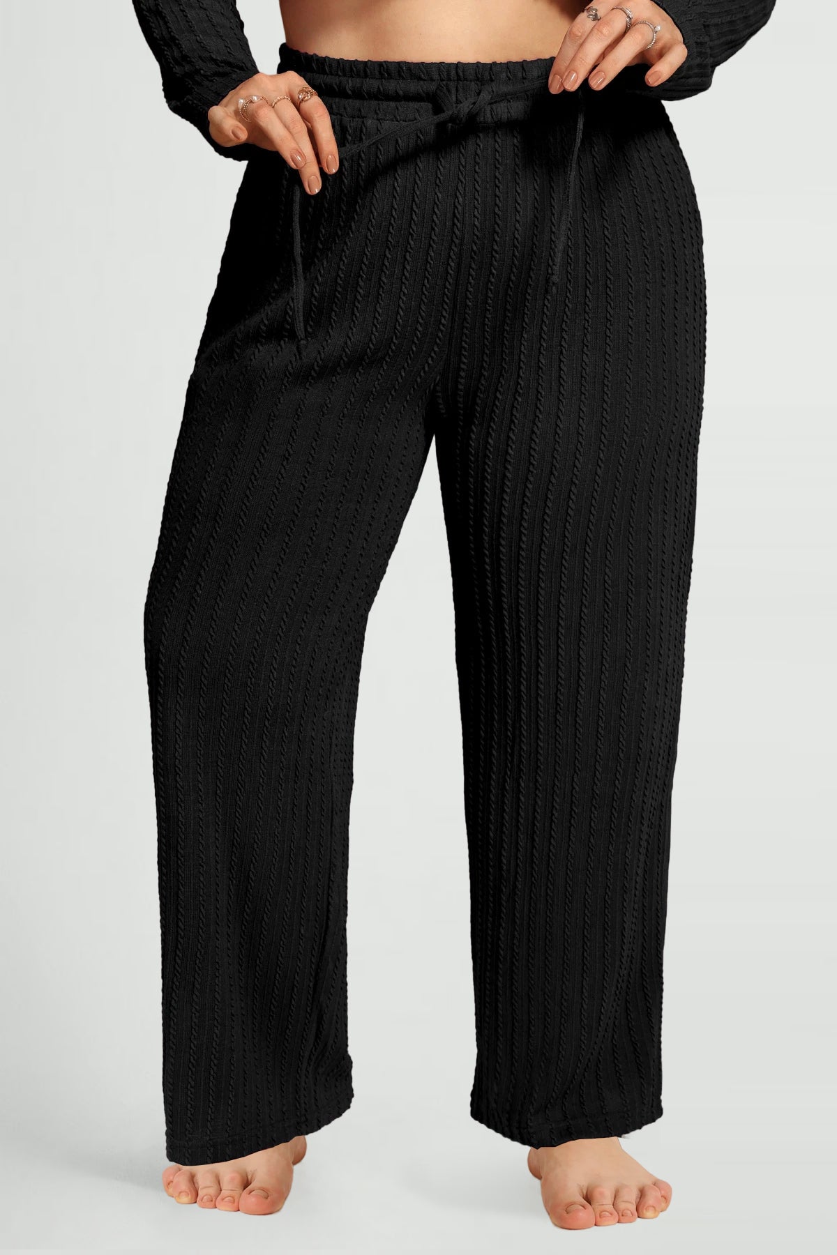 Pockets Drawstring Elasticated Waist Lounge Pants