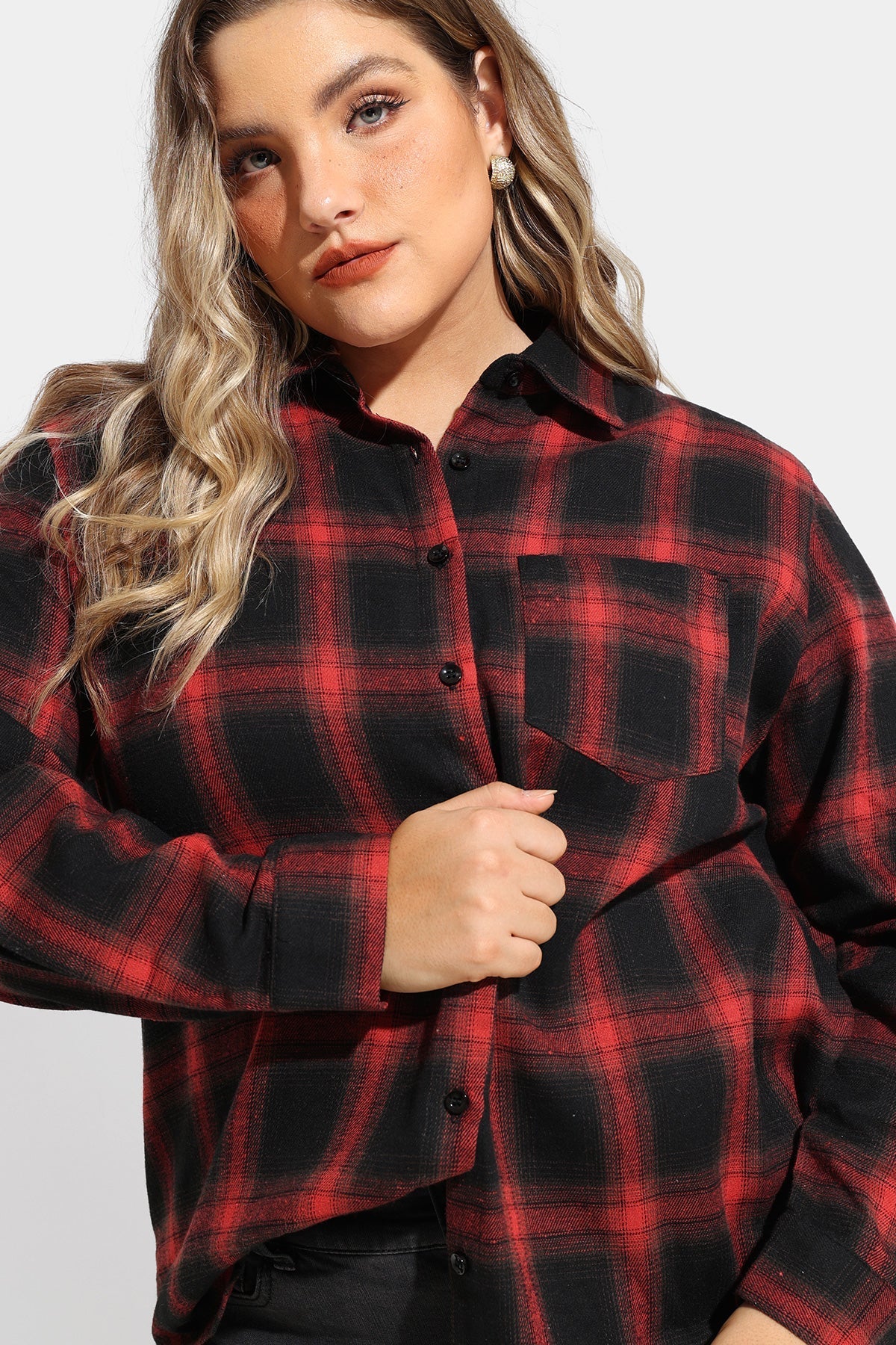 Supersoft Plaid Pocket Button Down T-Shirt
