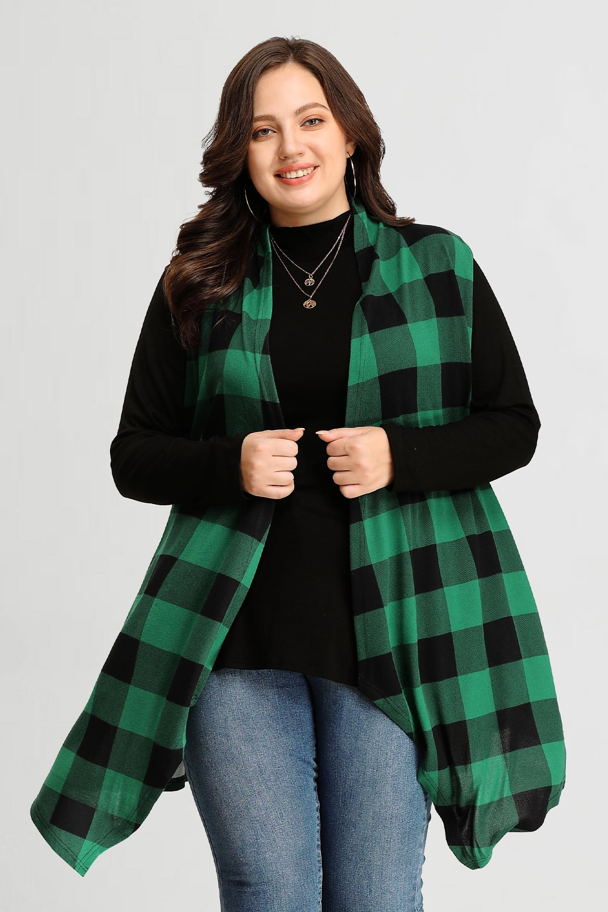 Ritera Draped Open Front Vest Sleeveless Waterfall Cardigan