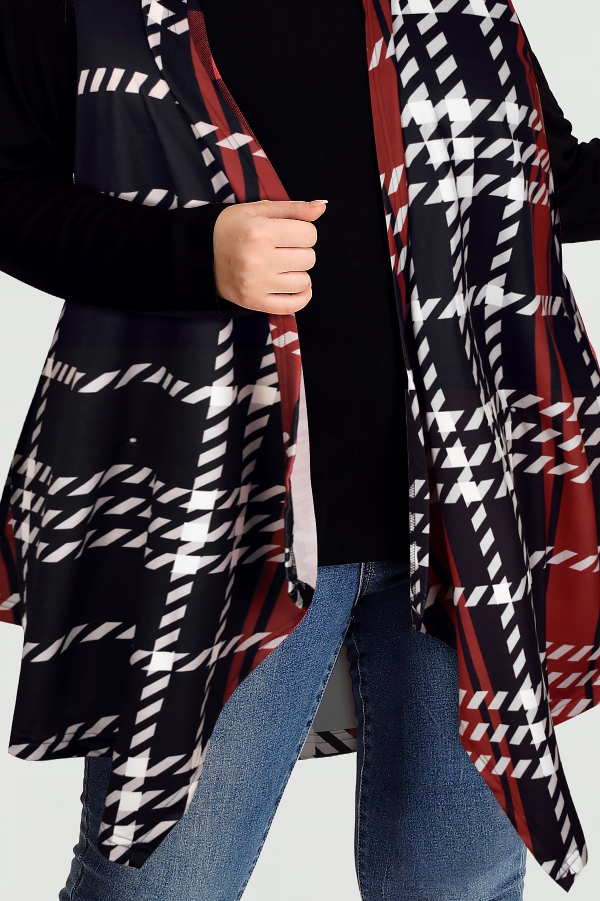 Ritera Draped Open Front Vest Sleeveless Waterfall Cardigan