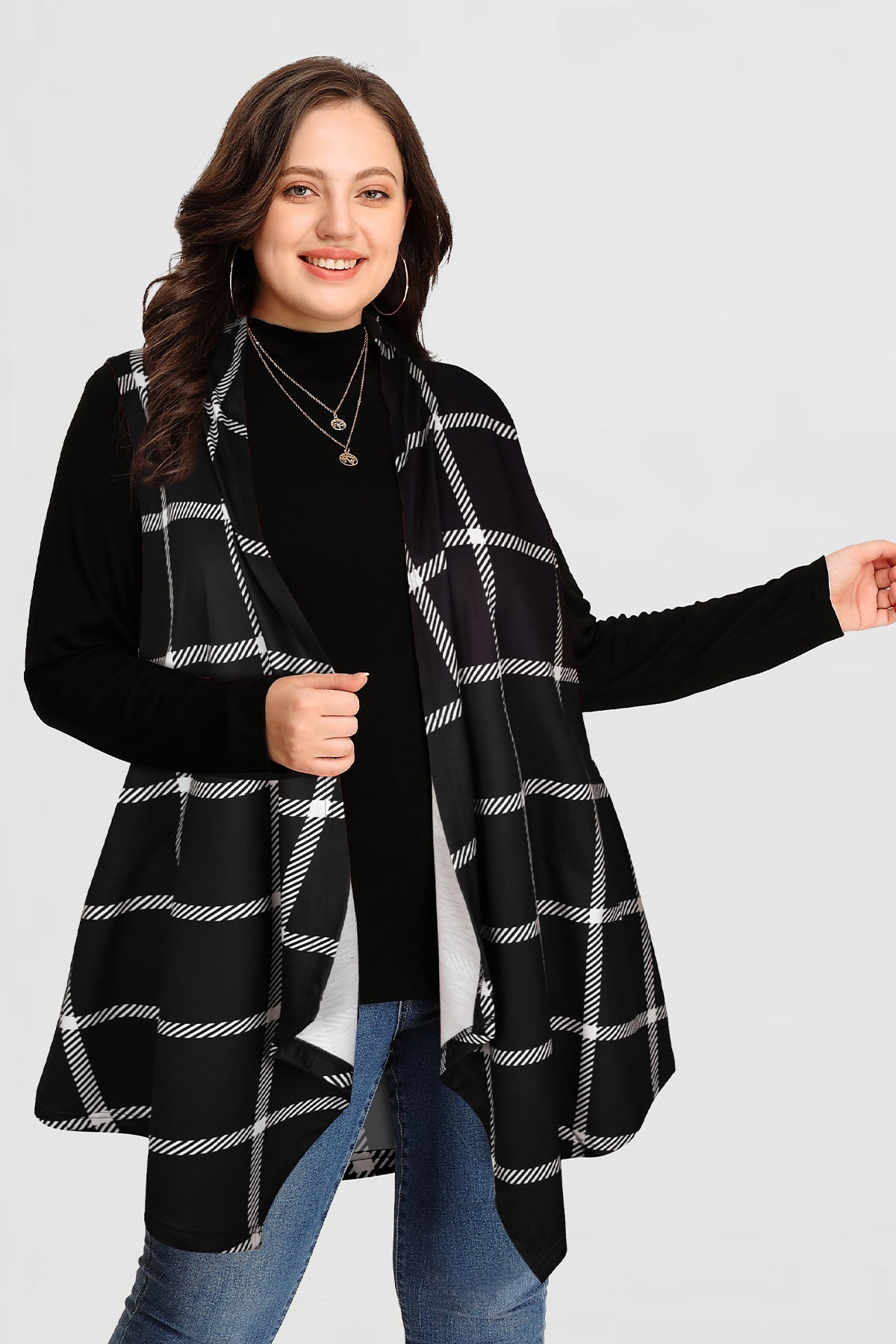 Ritera Draped Open Front Vest Sleeveless Waterfall Cardigan