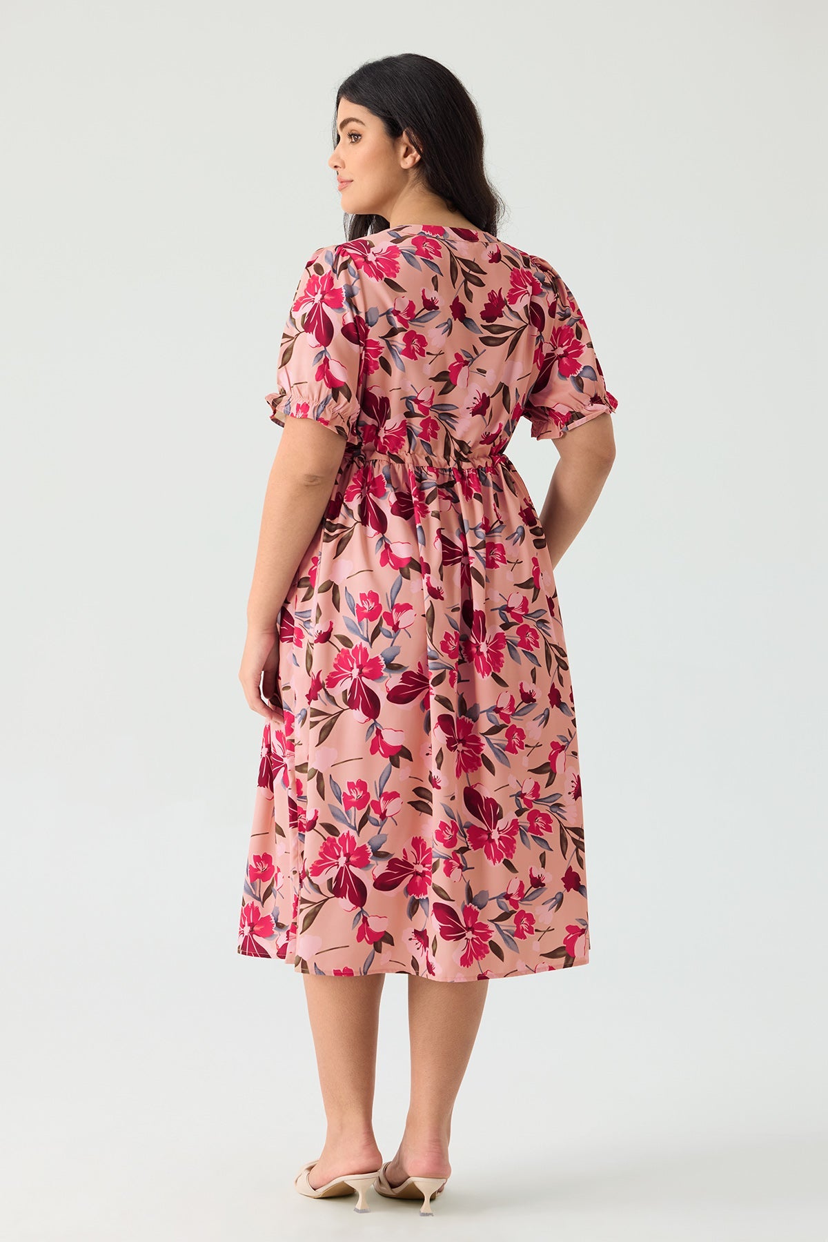 Ritera Pockets Boho Drawstring Tassel Waist A-line Midi Dress