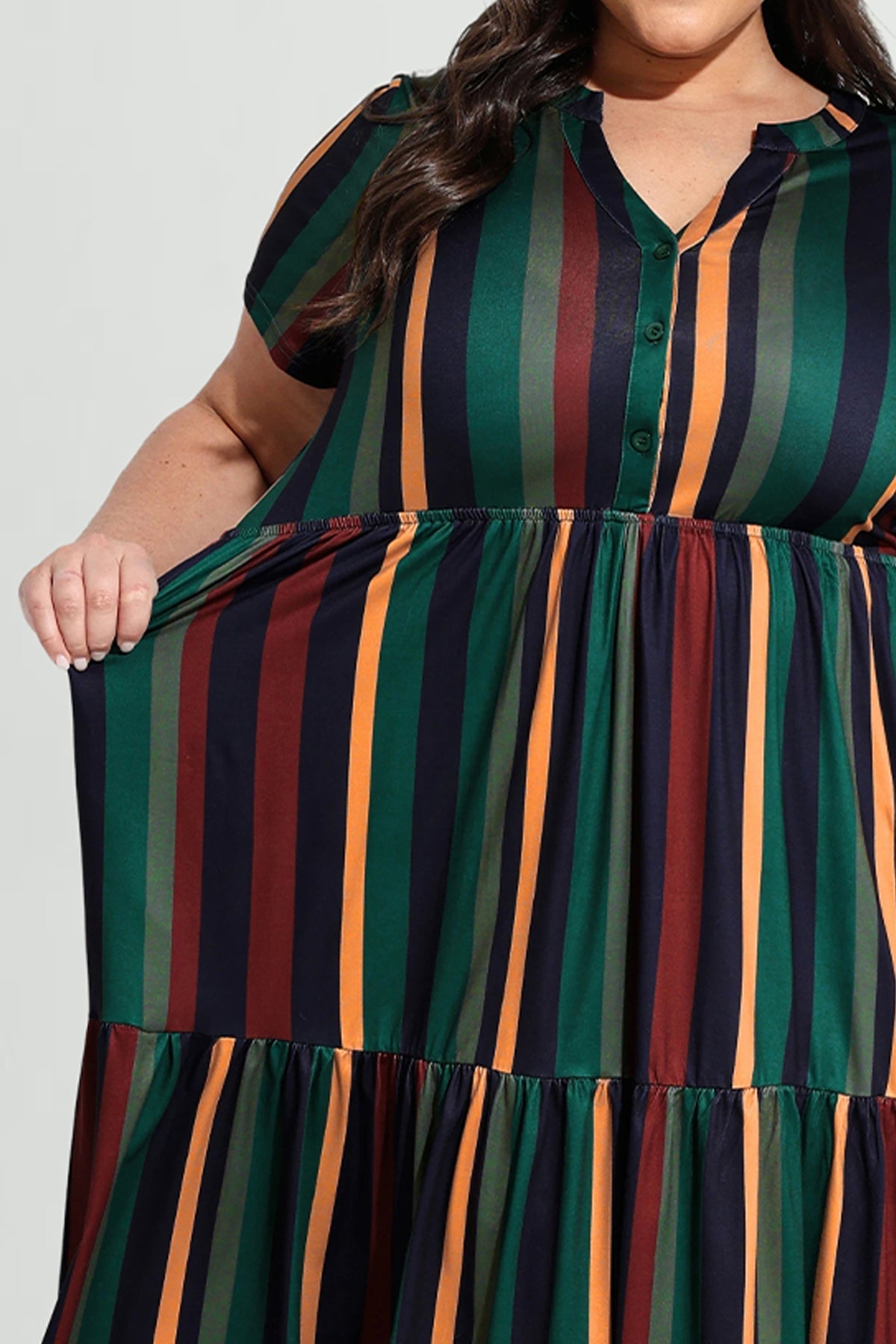 Ritera Pockets Button Up Floral A-line Midi Dress