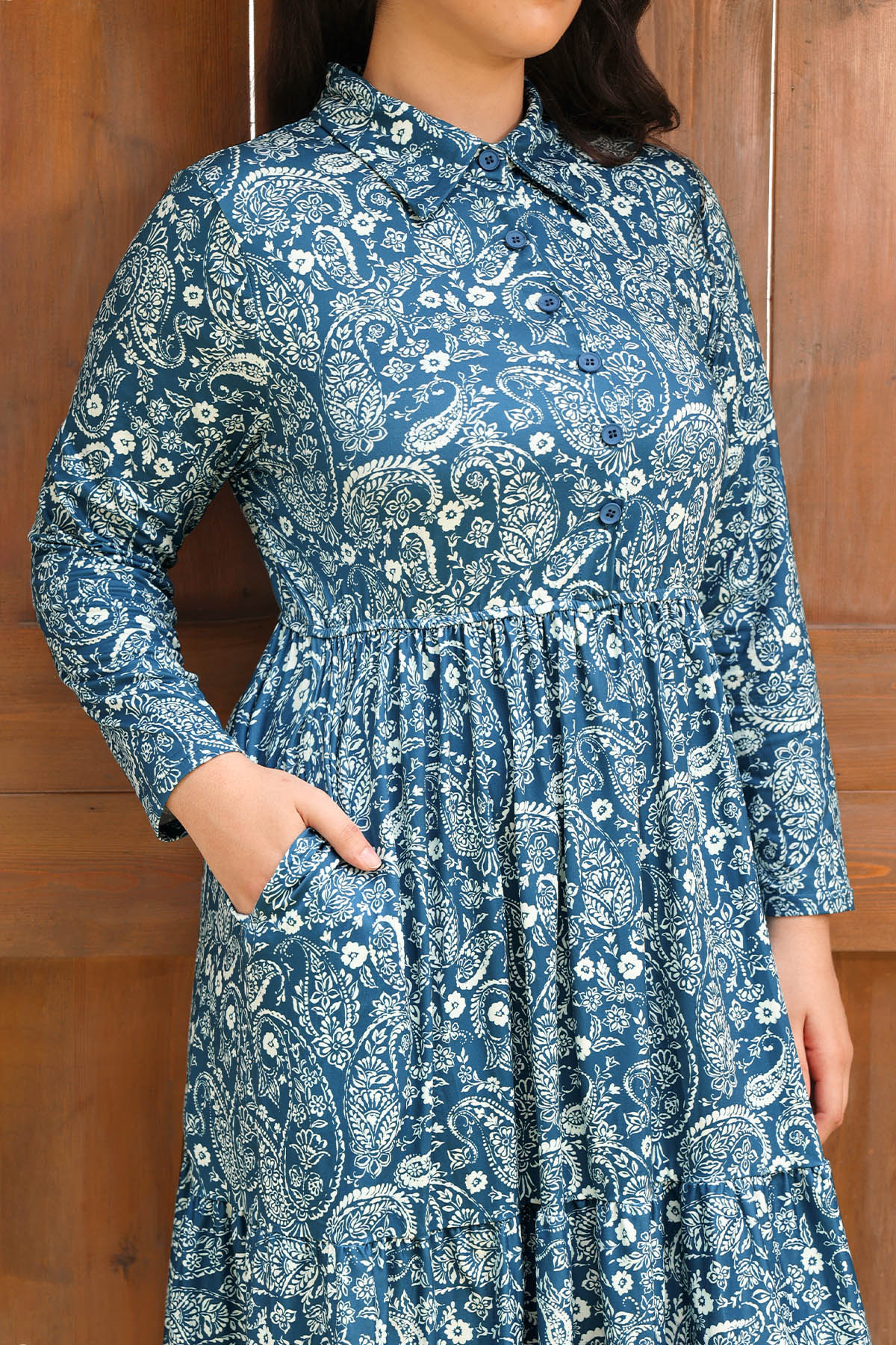 Ritera Pockets Bohemian Floral Midi A-line Dress