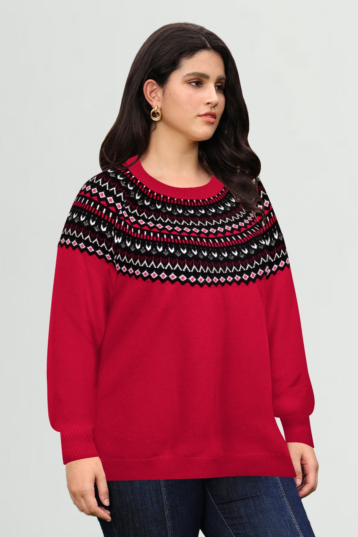 Ritera Fair Isle Knit Jacquard Holiday Sweater