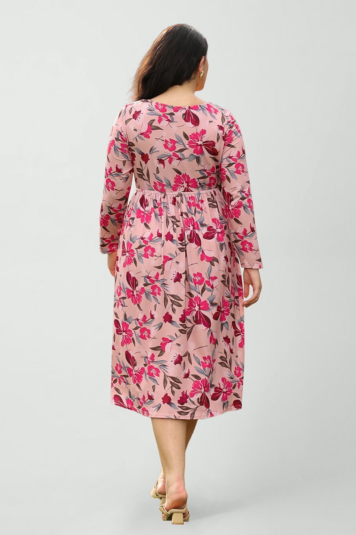 Ritera Pockets Floral Print Sweetheart Tie-Front Midi Dress