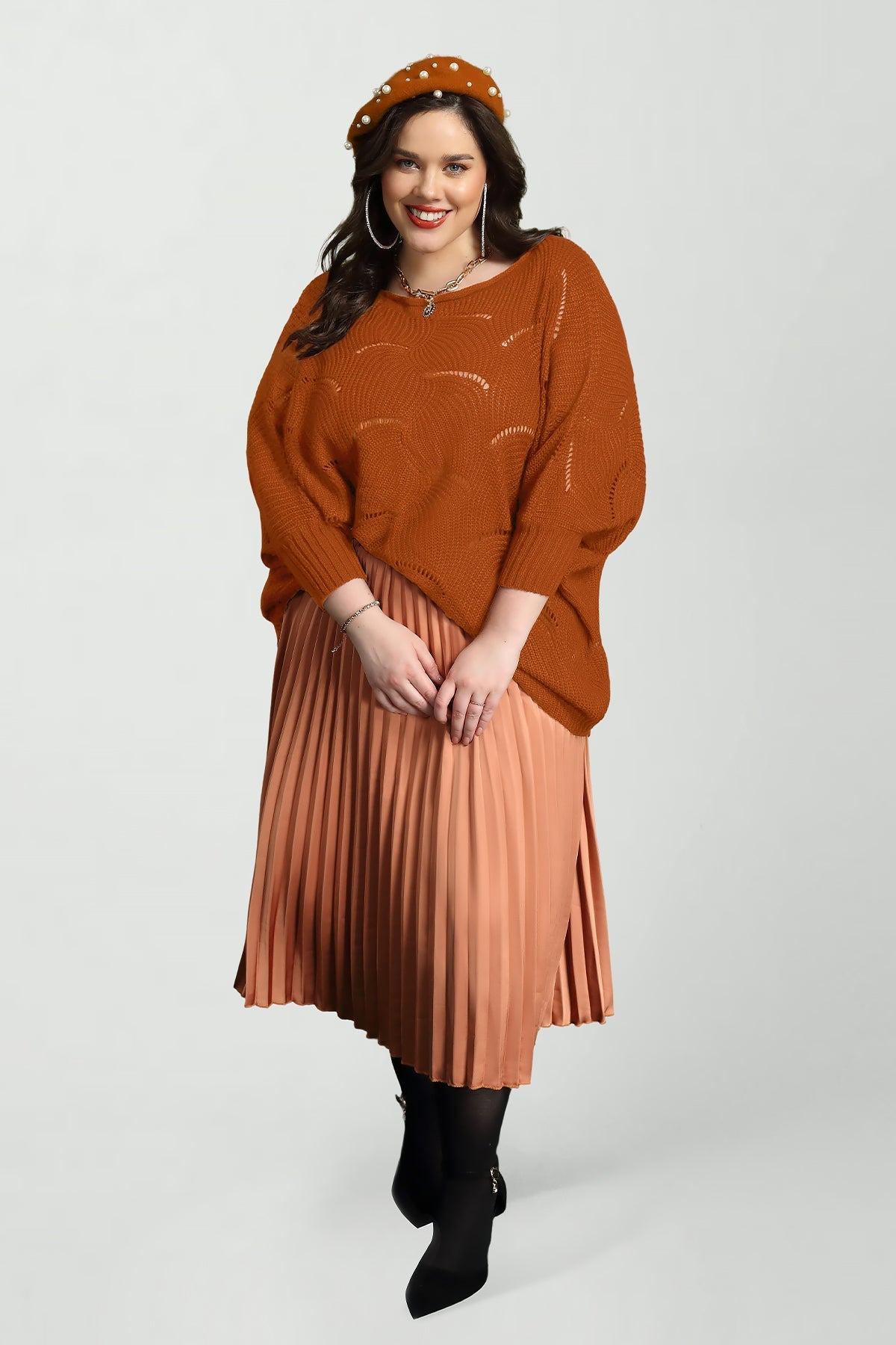 Supersoft Colorblock Hollow Out Batwing Knit Sweater