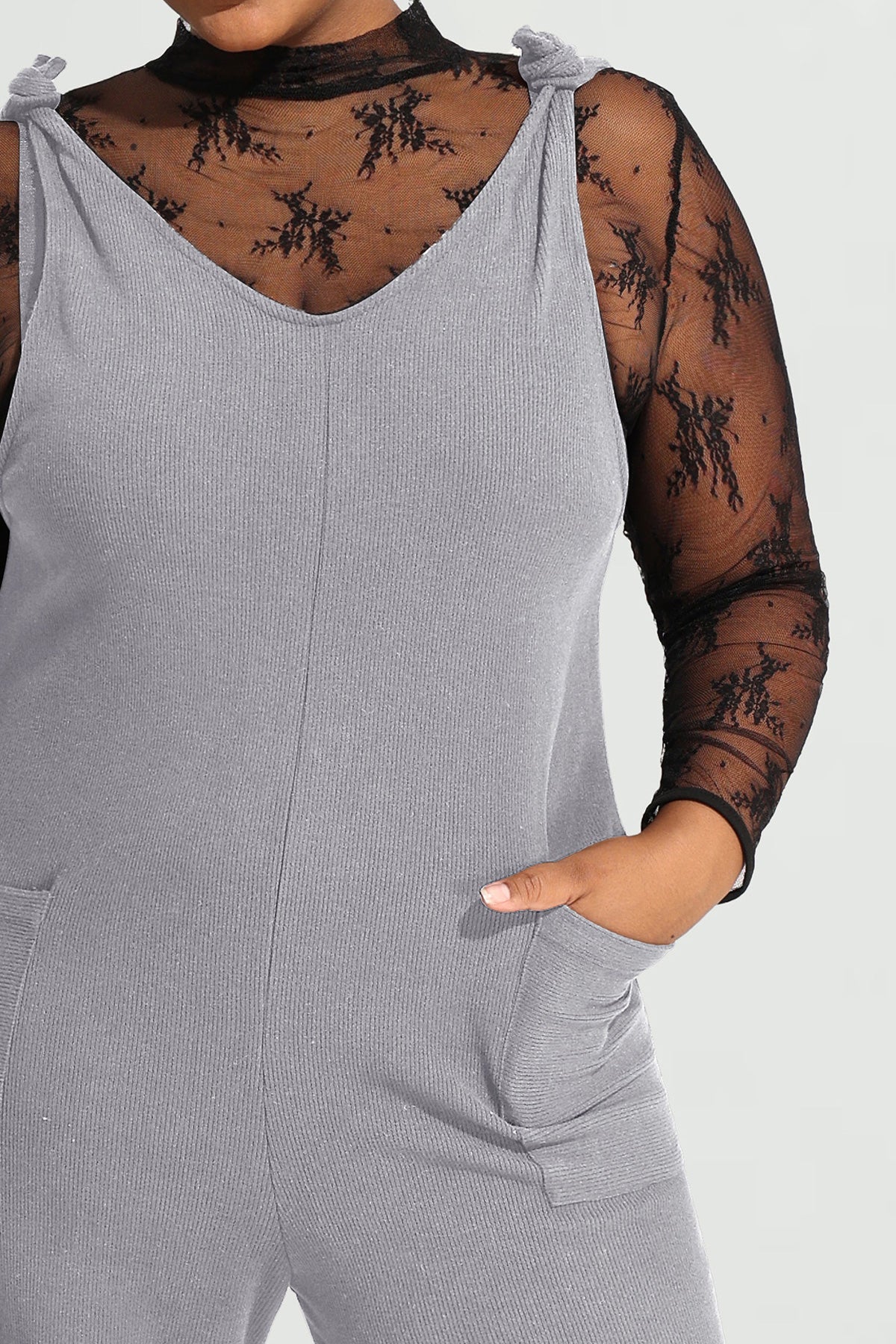 Wide Leg Camisole Overall Jumpsuit with Pockets