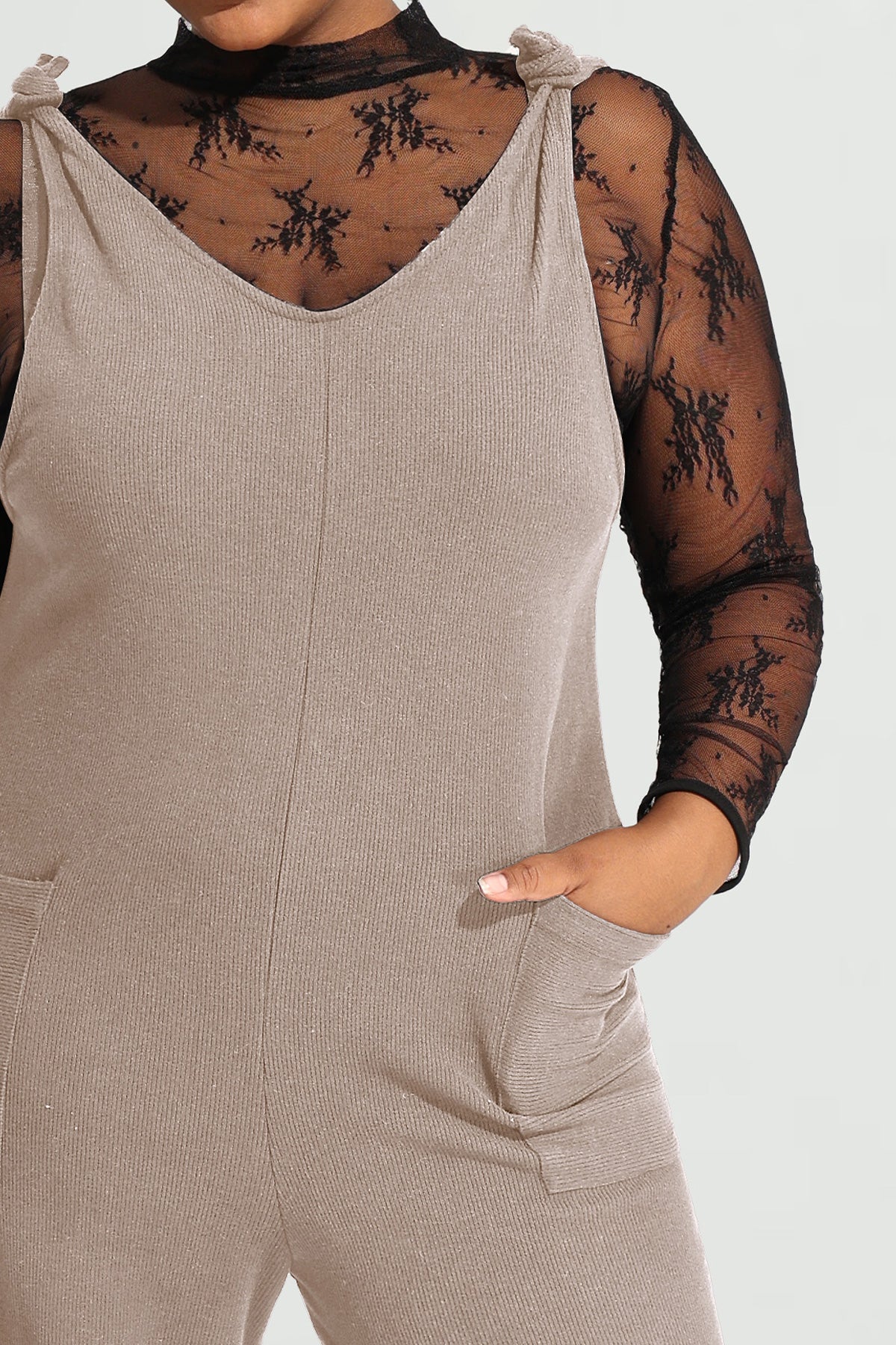 Wide Leg Camisole Overall Jumpsuit with Pockets